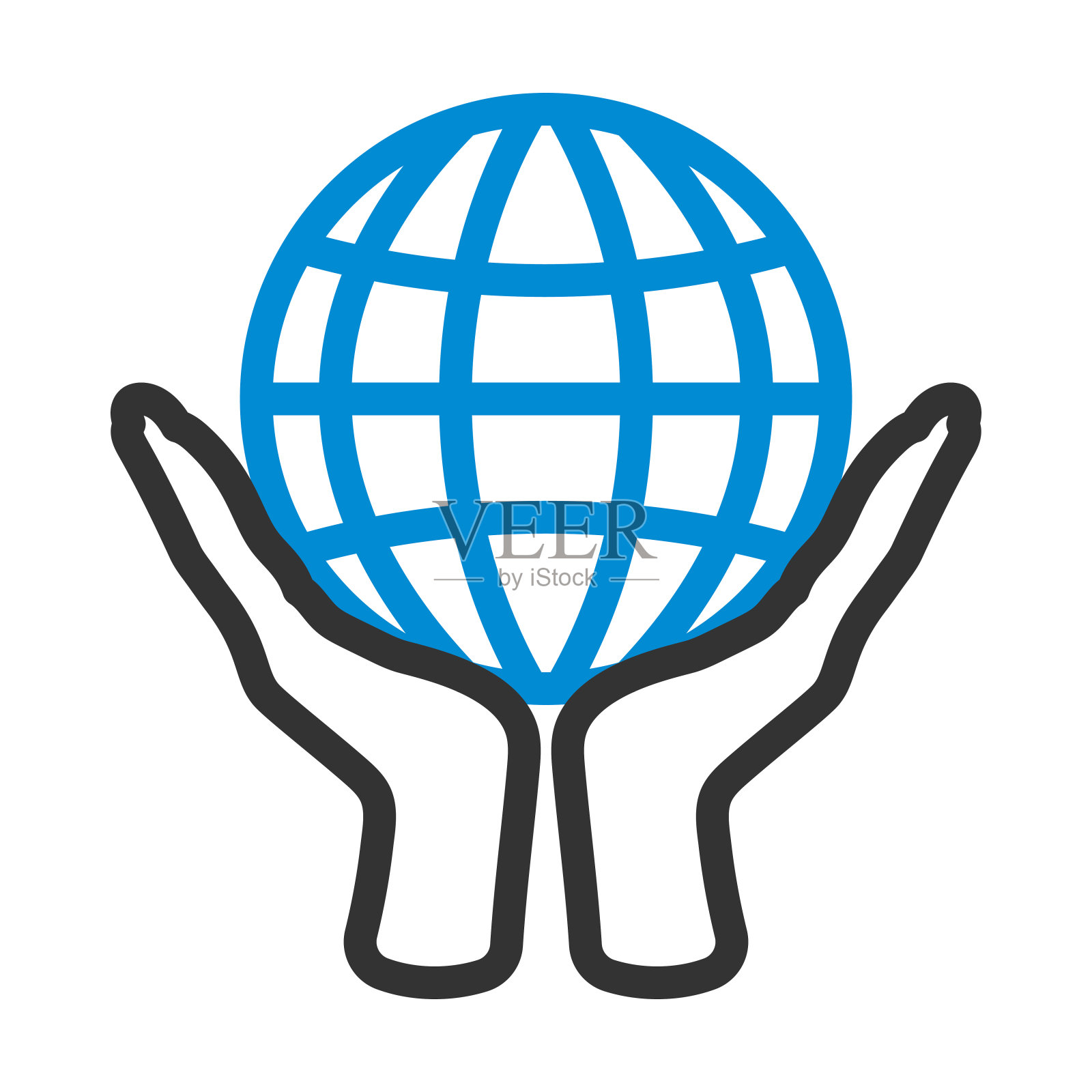 手握行星图标插画图片素材