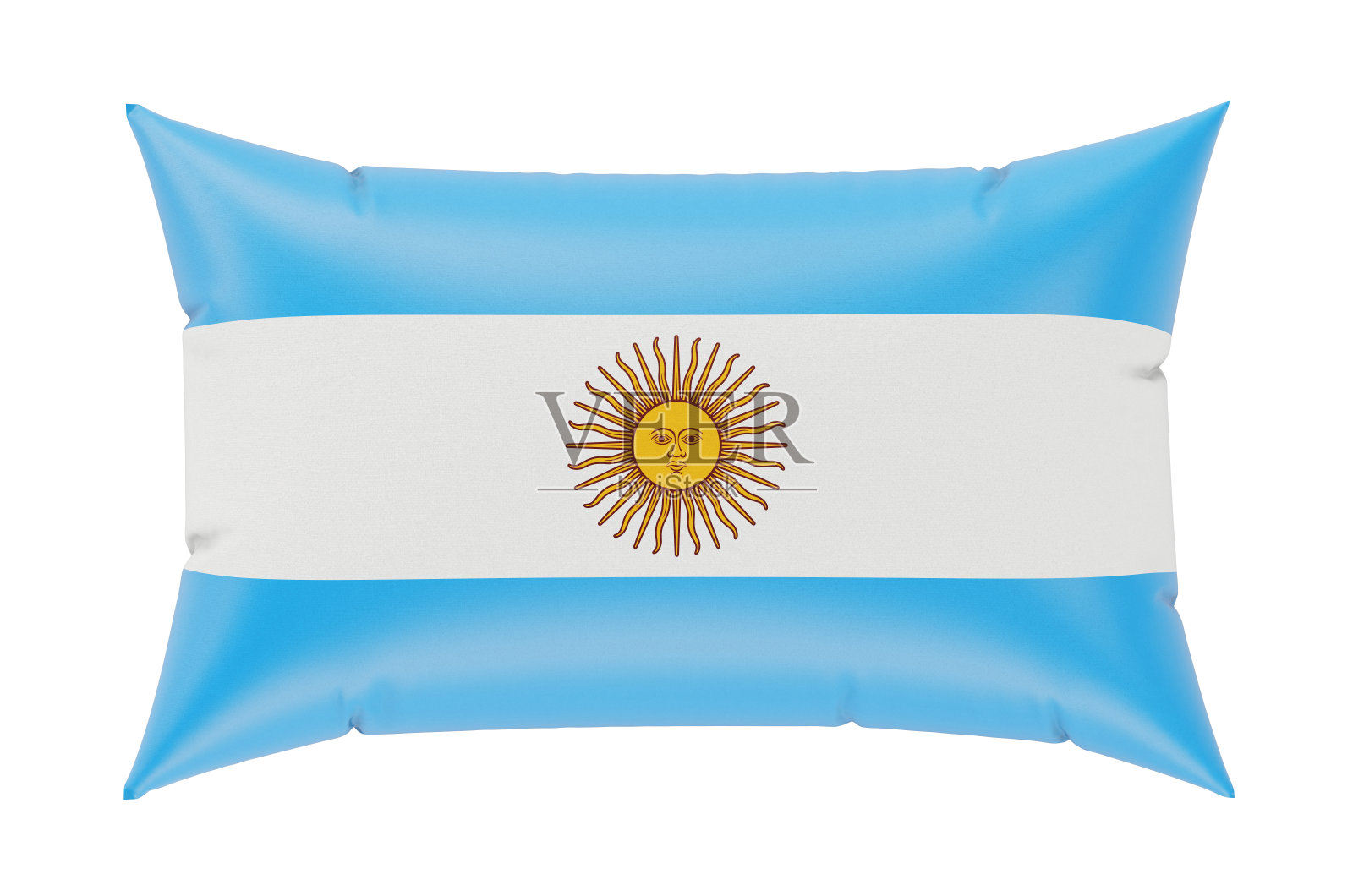 印有阿根廷国旗的枕头。三维渲染照片摄影图片