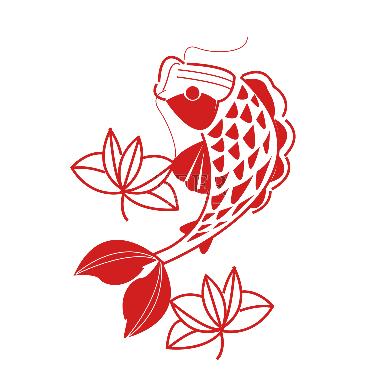 新年春节中式窗花剪纸设计元素图片