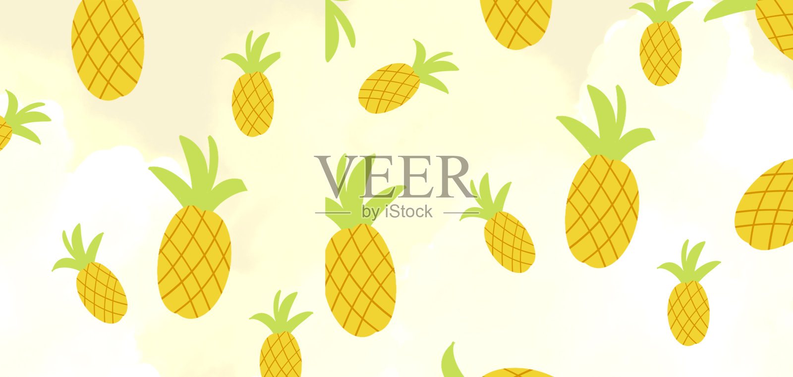 简约卡通水果背景插画图片素材