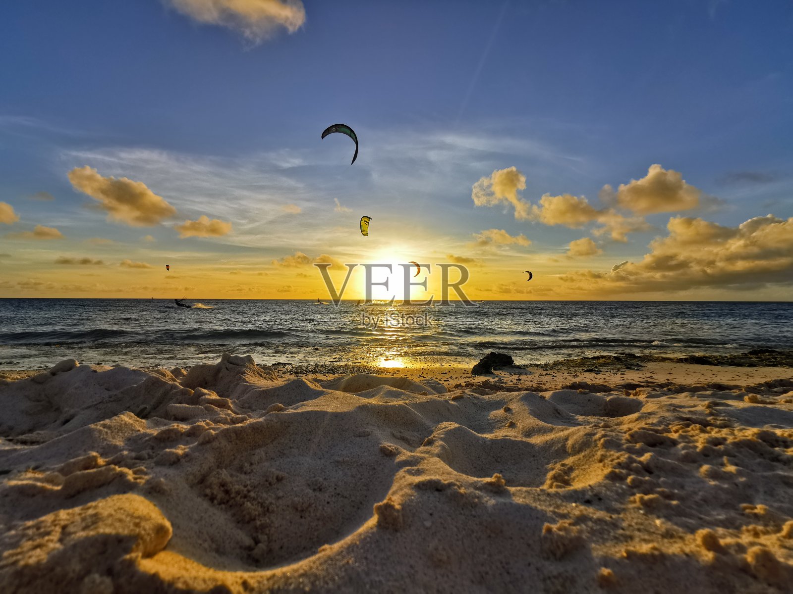 风筝博内尔岛海滩照片摄影图片