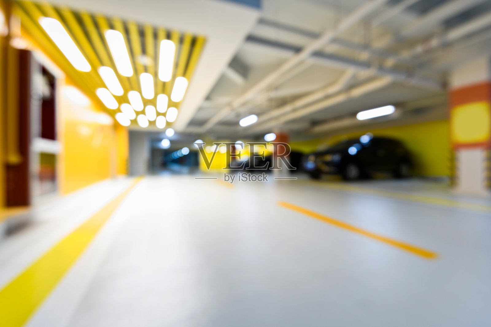 地下停车场背景模糊照片摄影图片