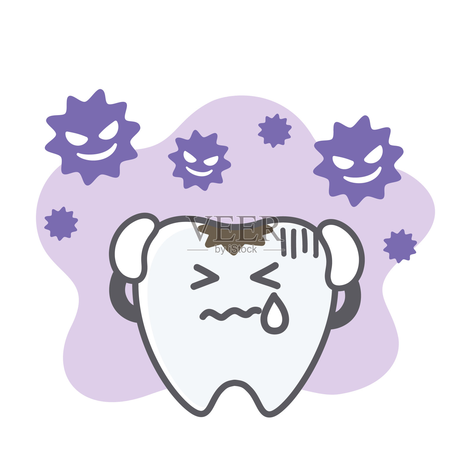 简单和可爱的插图牙齿遭受龋齿
简单和可爱的插图牙齿和令人担忧的牙齿插画图片素材