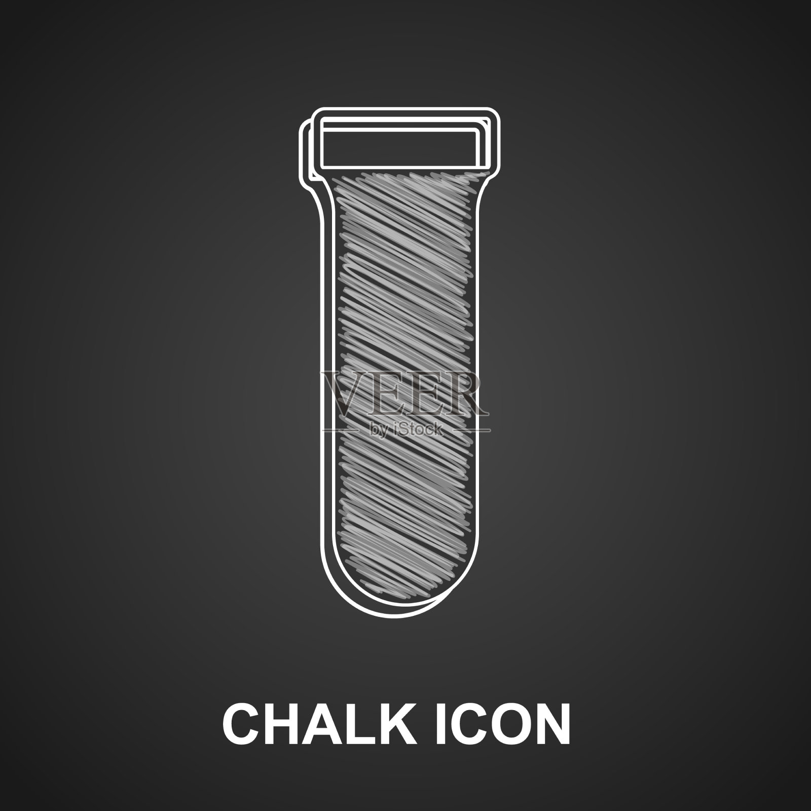 白垩试管和烧瓶化学实验室测试图标素材