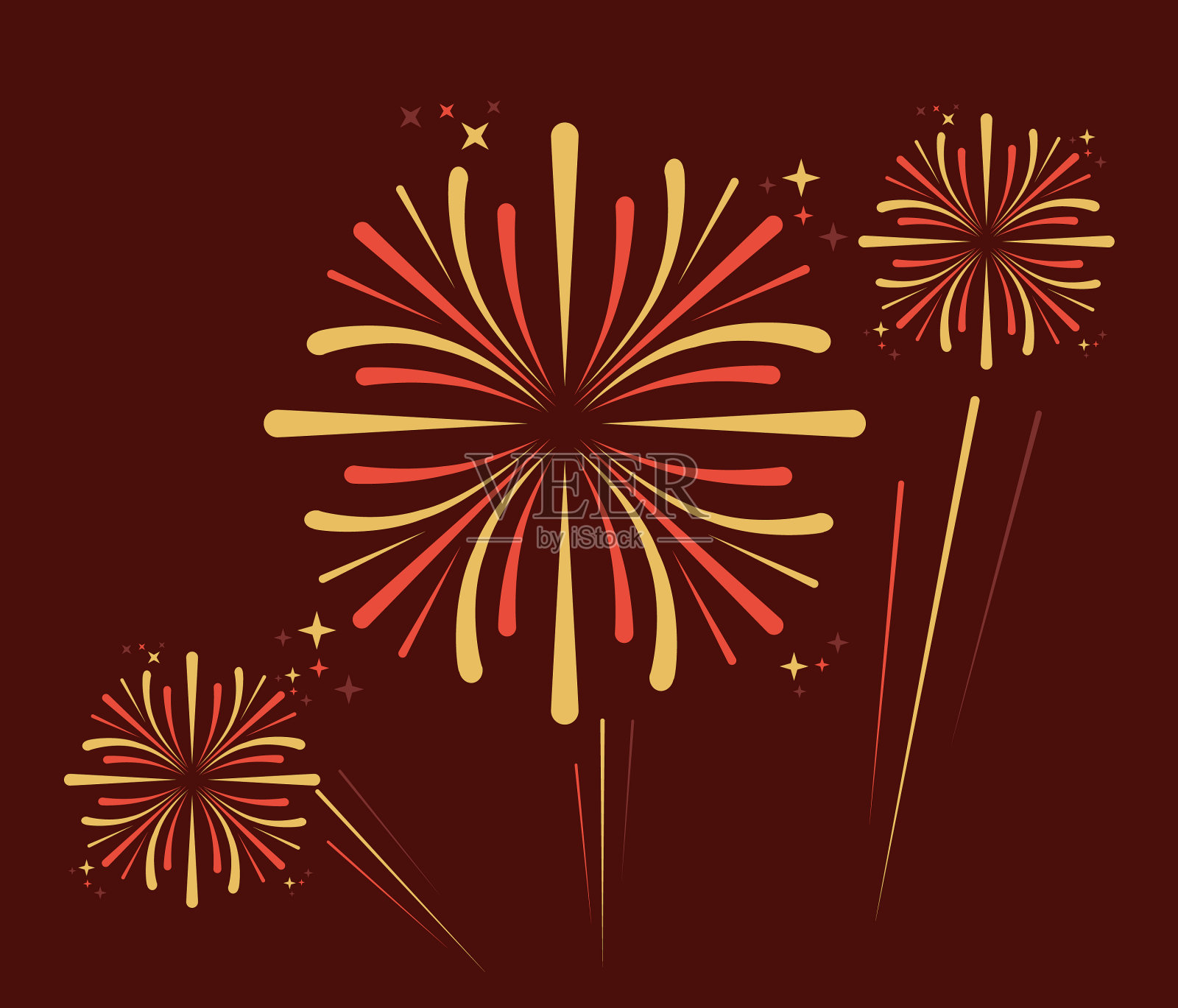 红色烟花爆炸图标插画图片素材