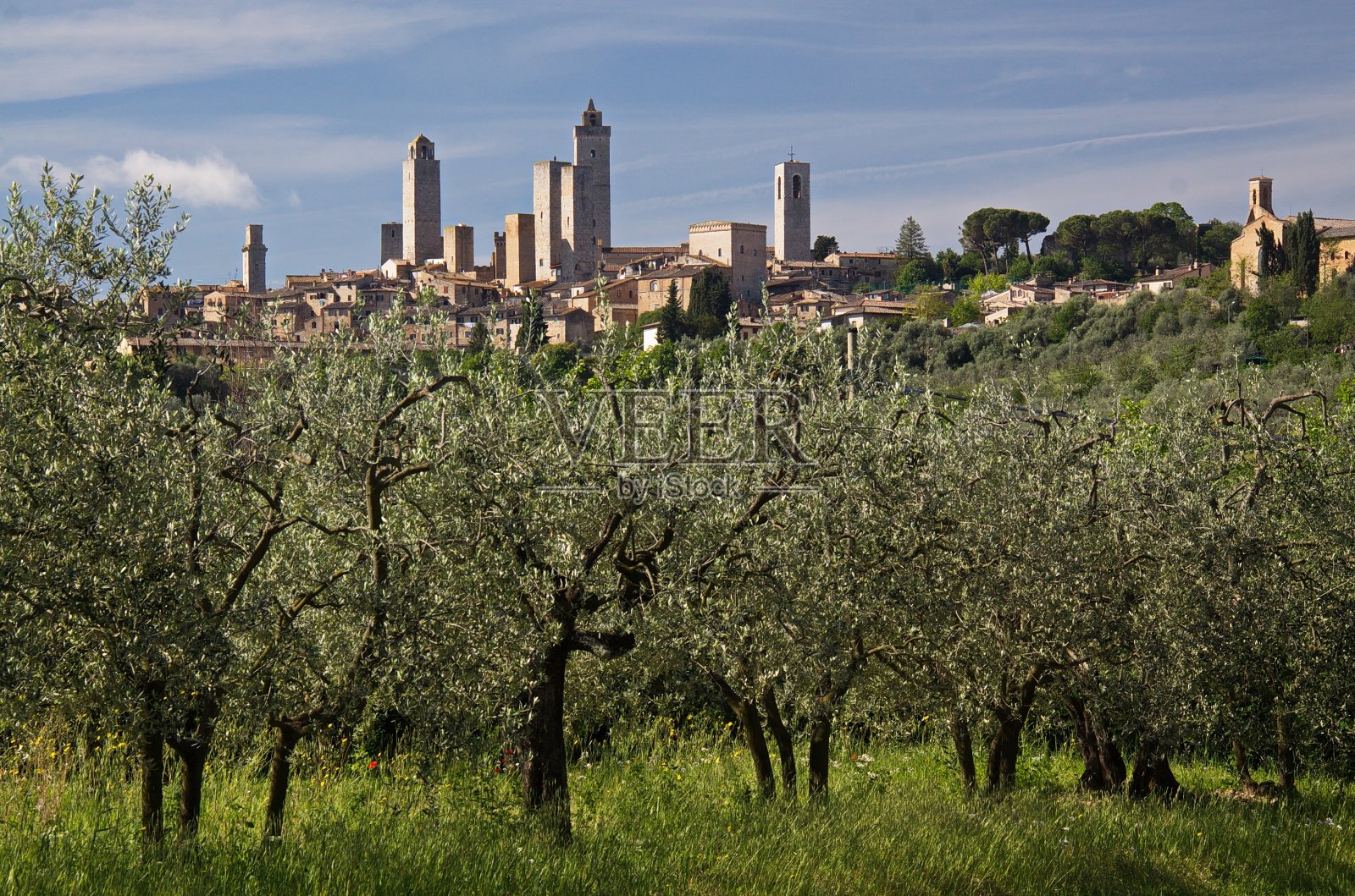 圣吉米尼亚诺的观点，锡耶纳省，托斯卡纳，意大利，欧洲照片摄影图片