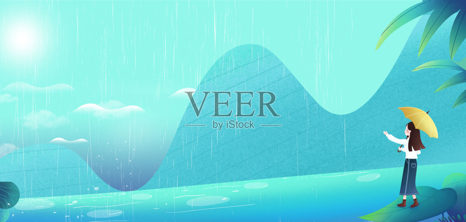 春分背景插画图片素材