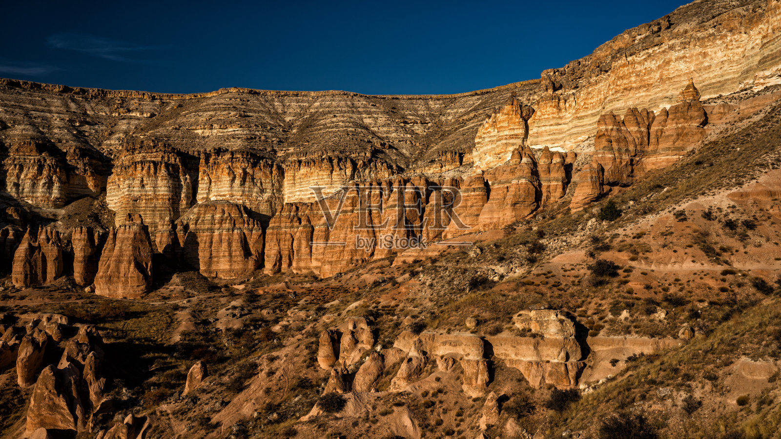 卡帕多西亚,安纳托利亚,土耳其。Goreme国家公园。卡帕多西亚独特的地质构造。戈雷米露天博物馆。照片摄影图片