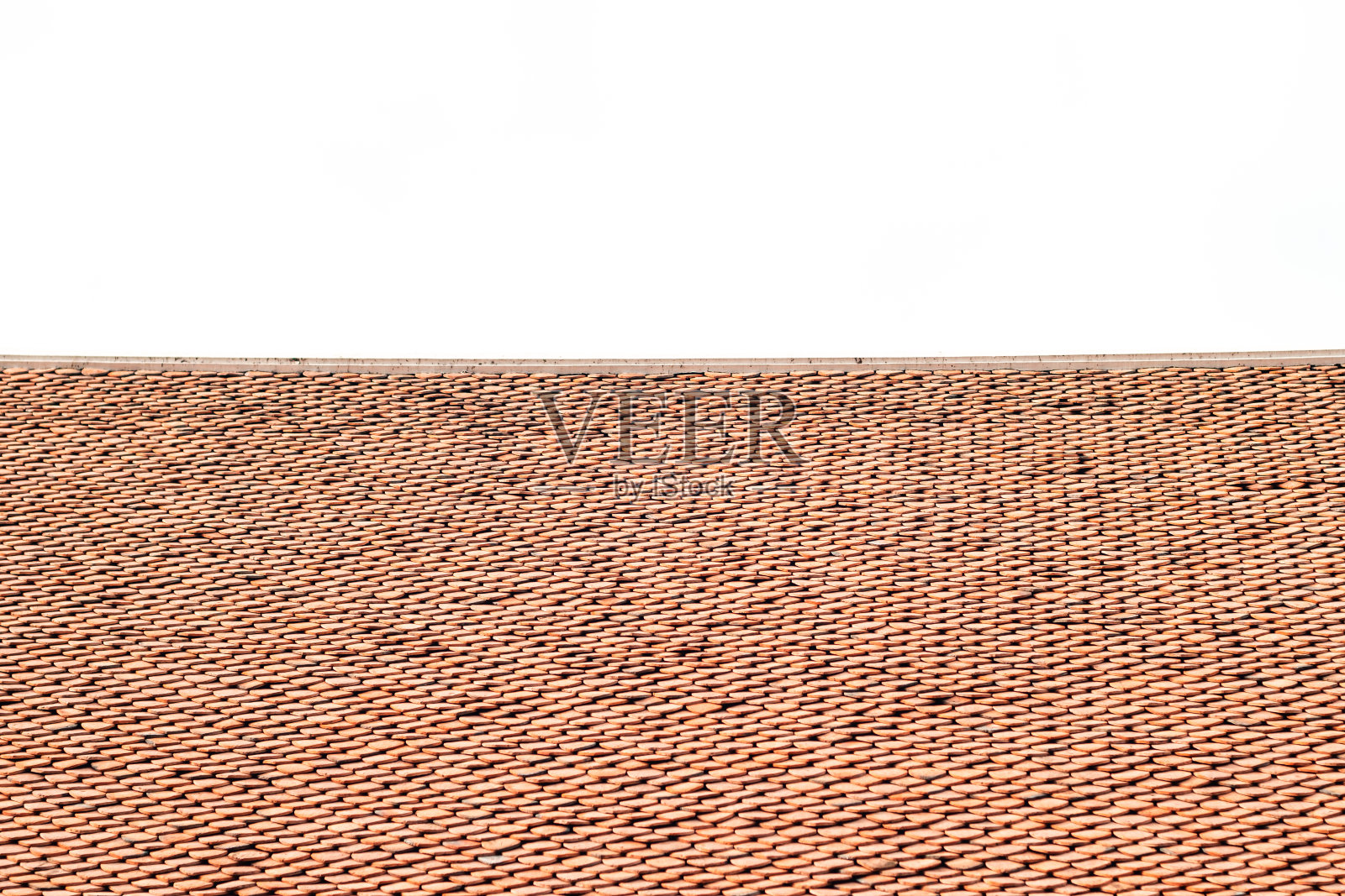 屋顶瓦的图案具有泰国风格。粘土瓦屋顶与抽象和棕色。泰国传统屋顶瓦与纹理背景。照片摄影图片