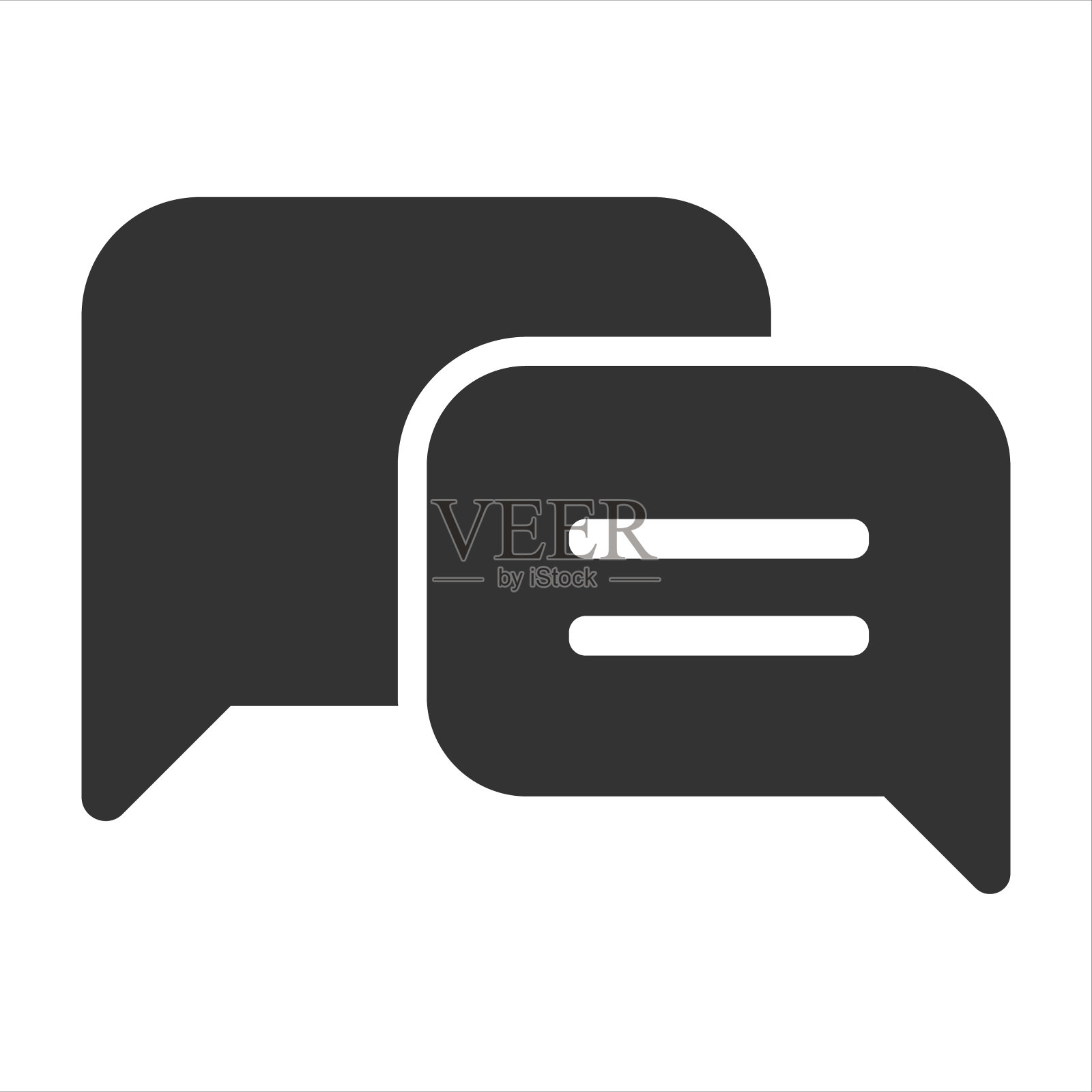 聊天消息矢量图标孤立在白色背景上。实时聊天股票矢量插图网页，移动应用程序和UI设计图标素材