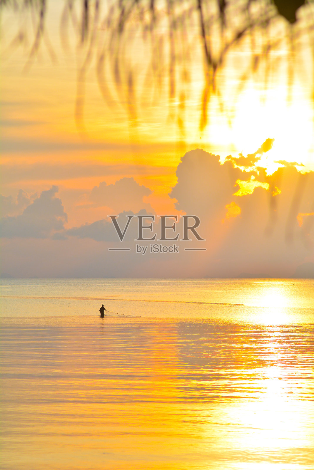 Phangan岛美丽的日落照片摄影图片