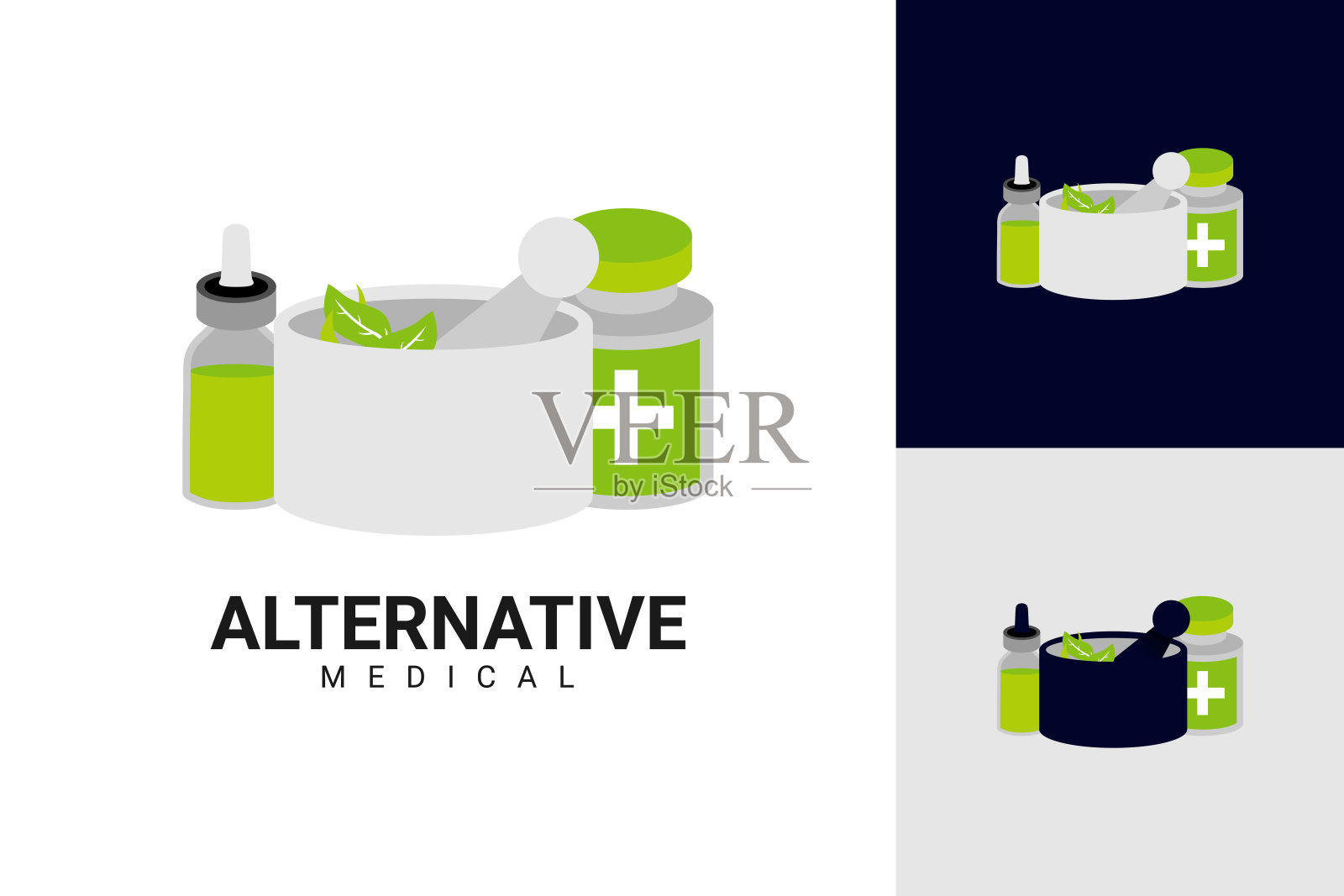 插图矢量图形的替代医学标志插画图片素材