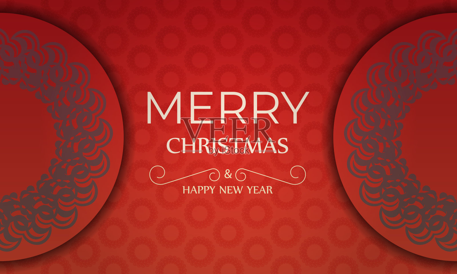 模板贺卡圣诞快乐红色与年份酒红色装饰设计模板素材