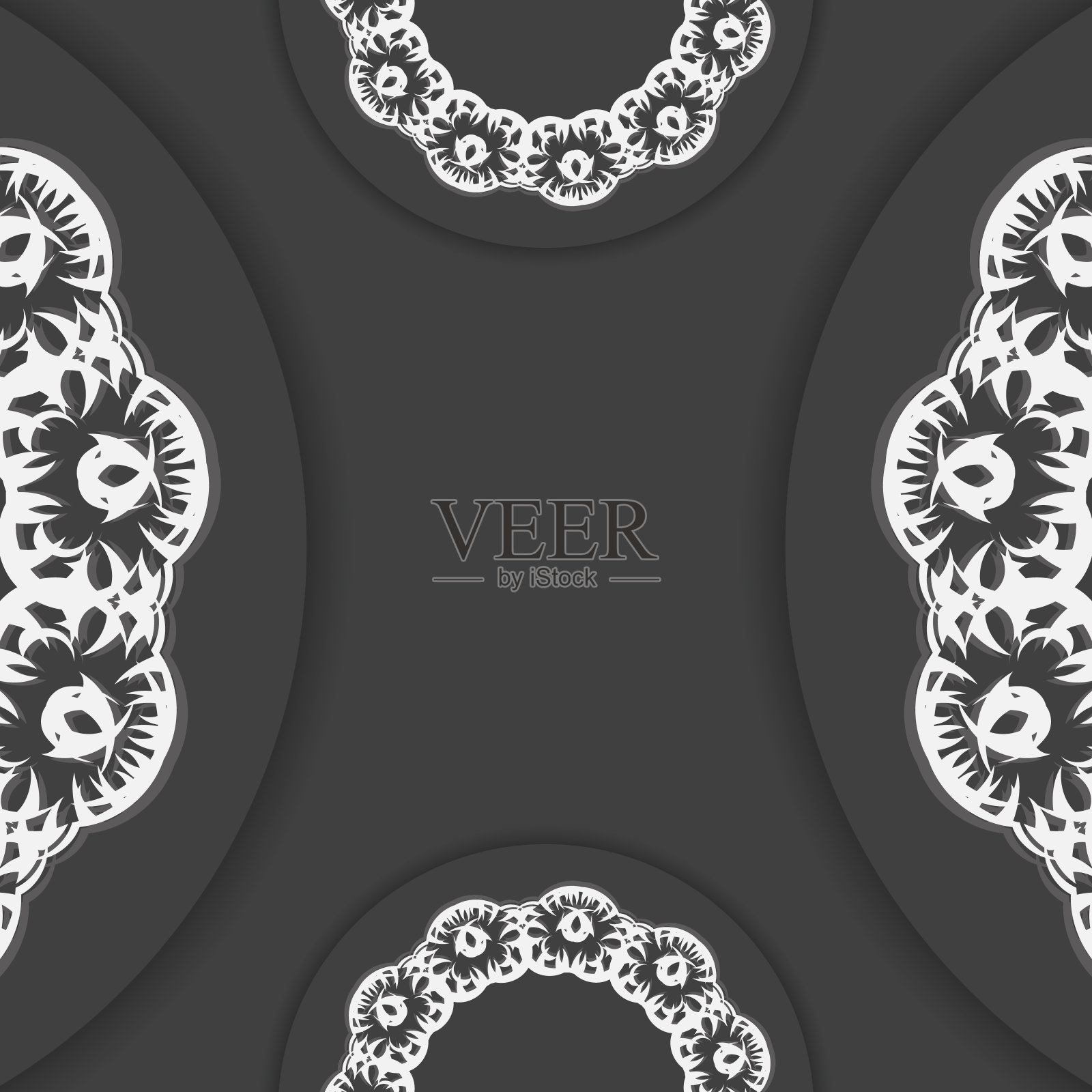 小册子在黑色与抽象的白色装饰印刷准备。插画图片素材