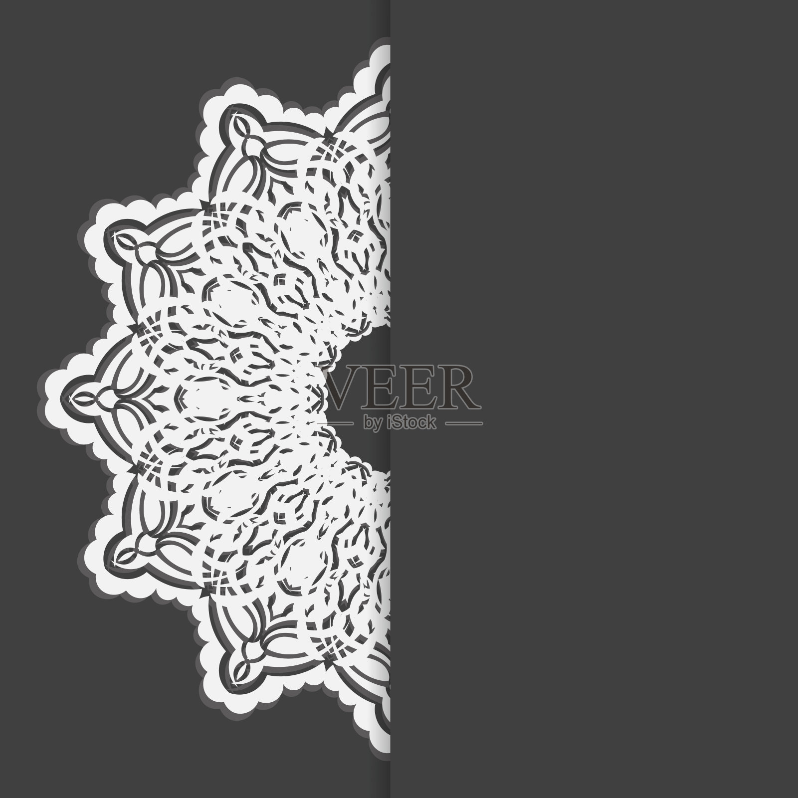 黑色的彩色小册子与复古白色装饰为您的设计。插画图片素材