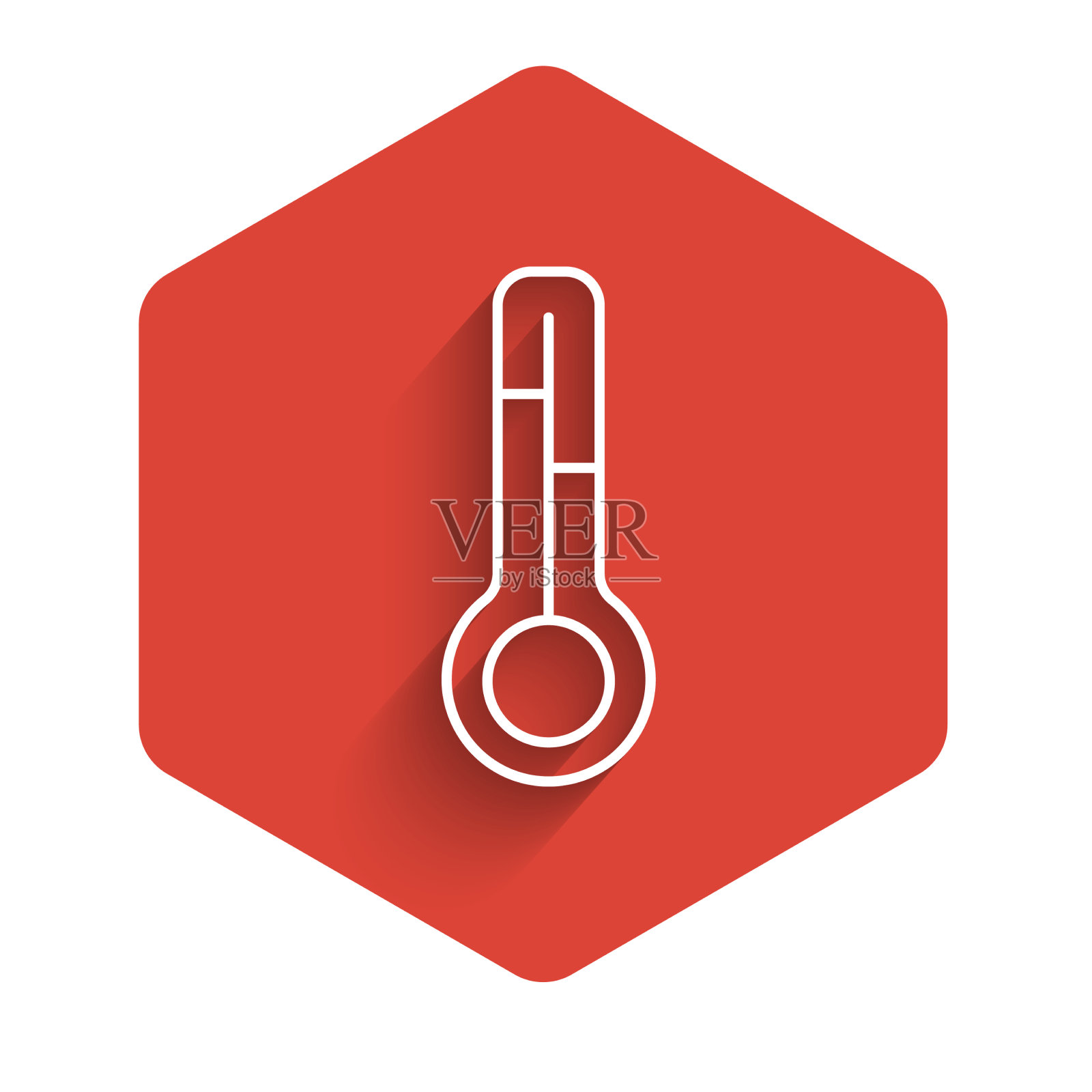 白线气象温度计测量图标插画图片素材