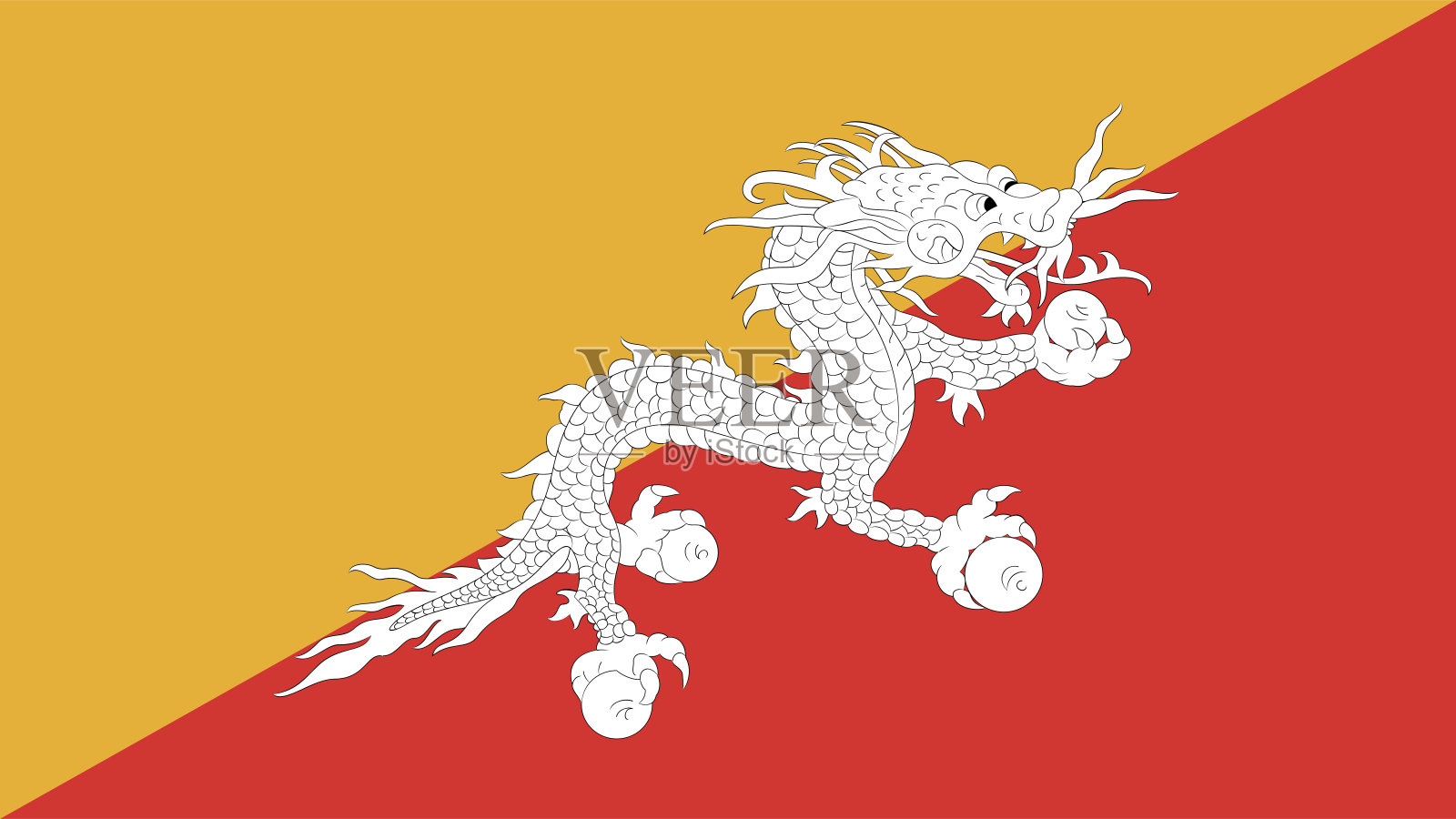 不丹的国旗Eps矢量文件插画图片素材