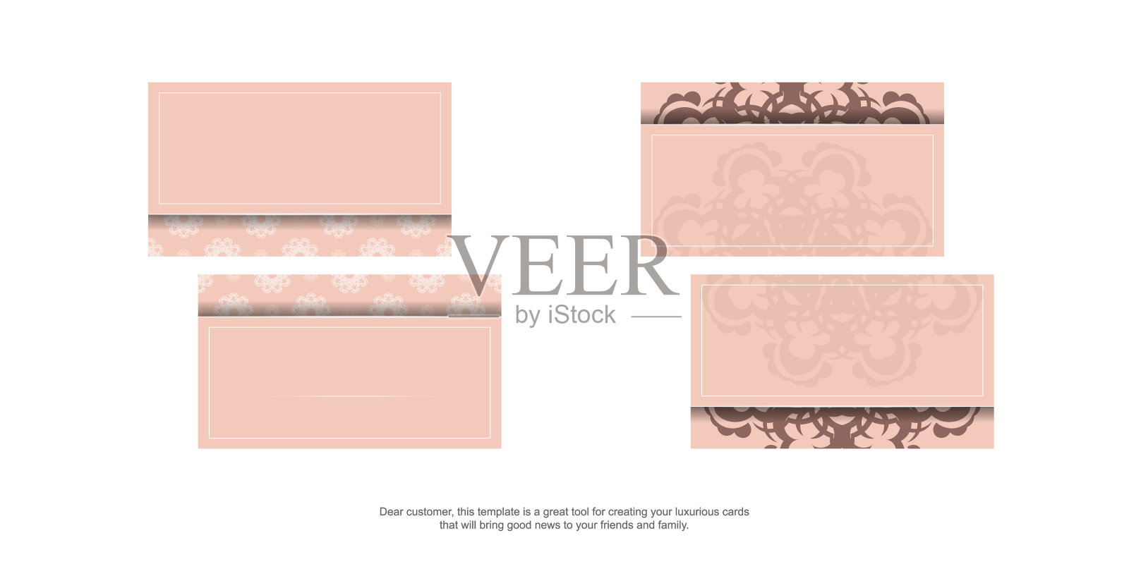 贺卡在粉红色与豪华模式为您的设计。插画图片素材