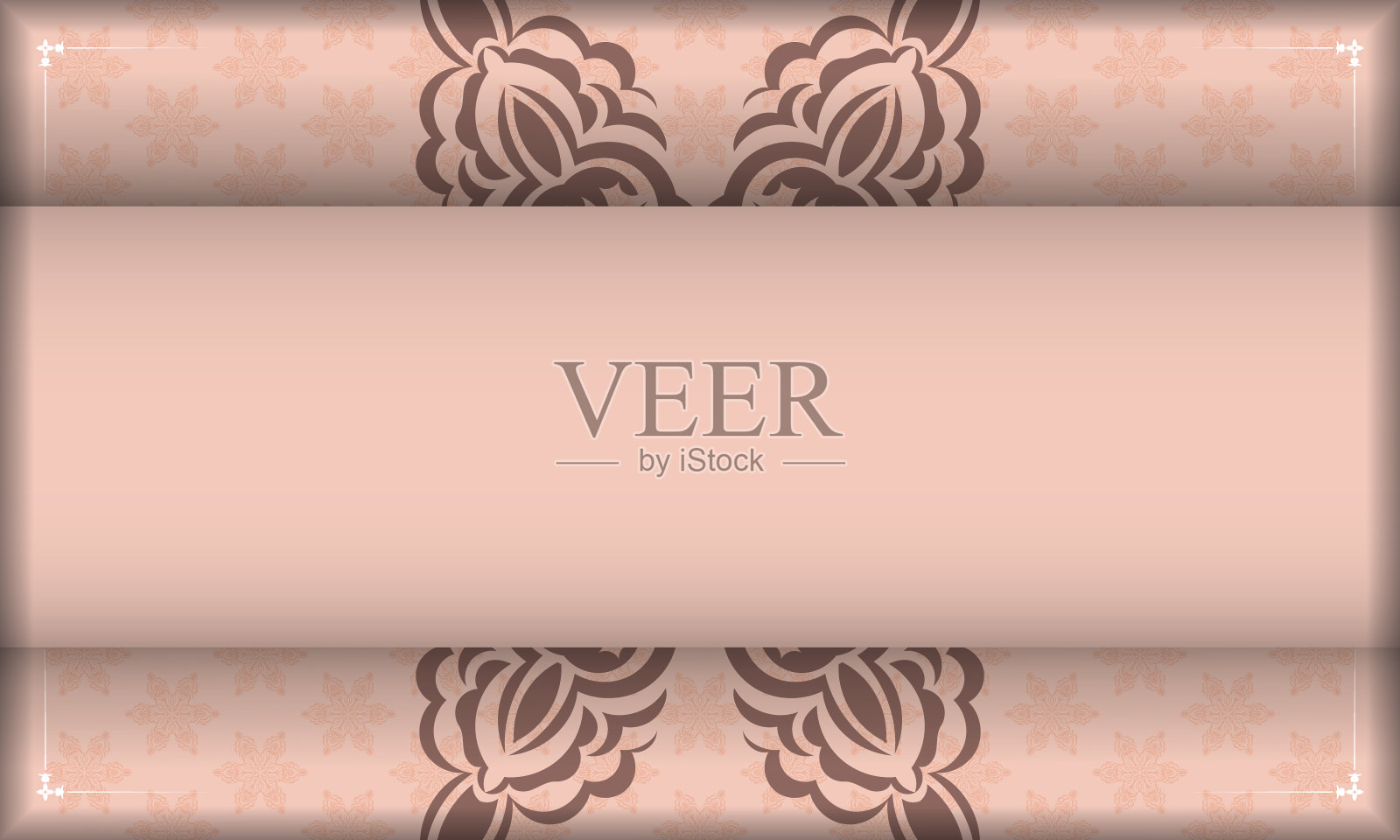 华丽的图案粉红色小册子准备排印。插画图片素材