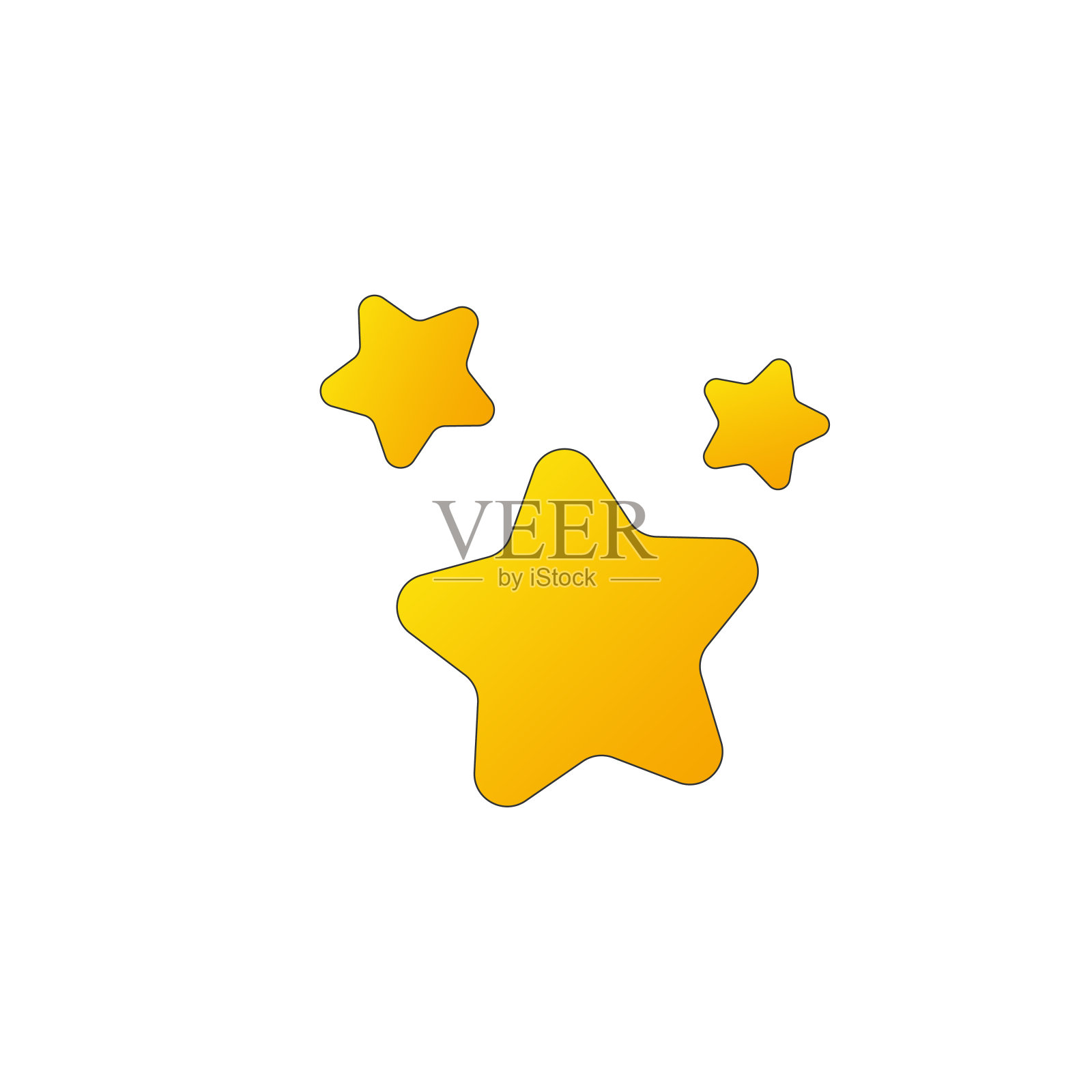 明星图标，排名标志。三星级客户产品评级评审。股票矢量插图孤立在白色背景上设计元素图片