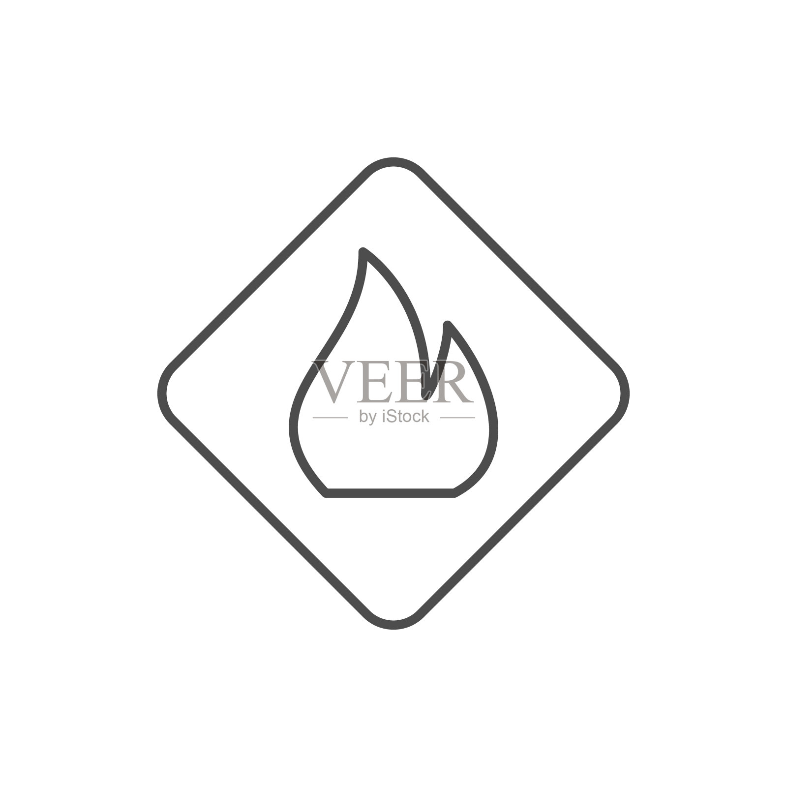 易燃警示线轮廓图标图标素材