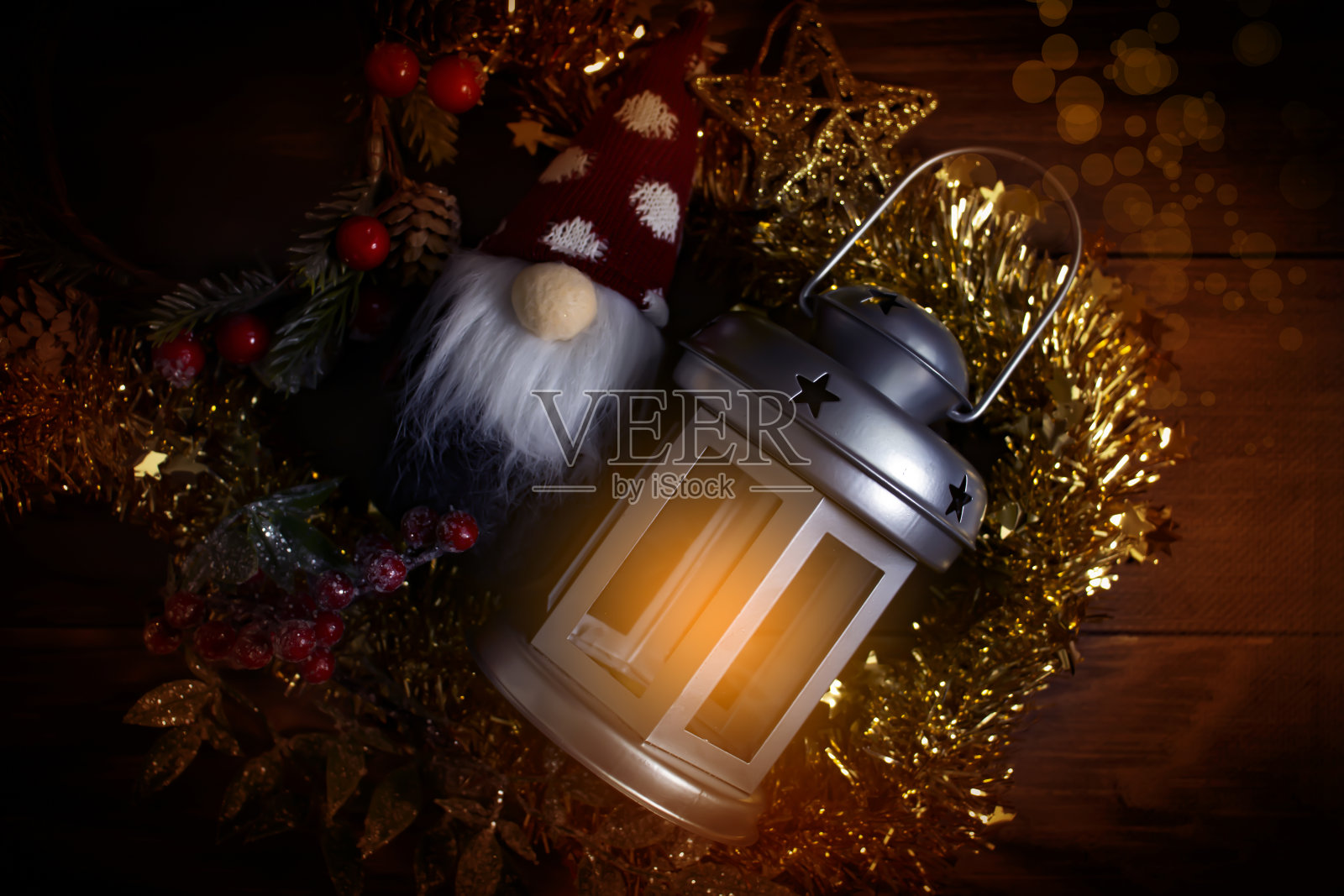 元宵，圣诞树枝头喜庆的背景照片摄影图片