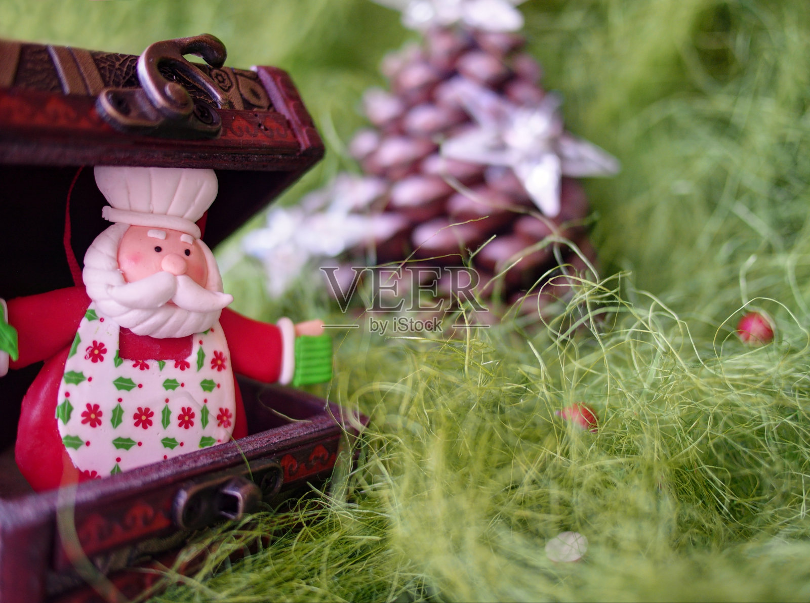 圣诞装饰。圣诞鹿。圣诞贺卡。照片摄影图片