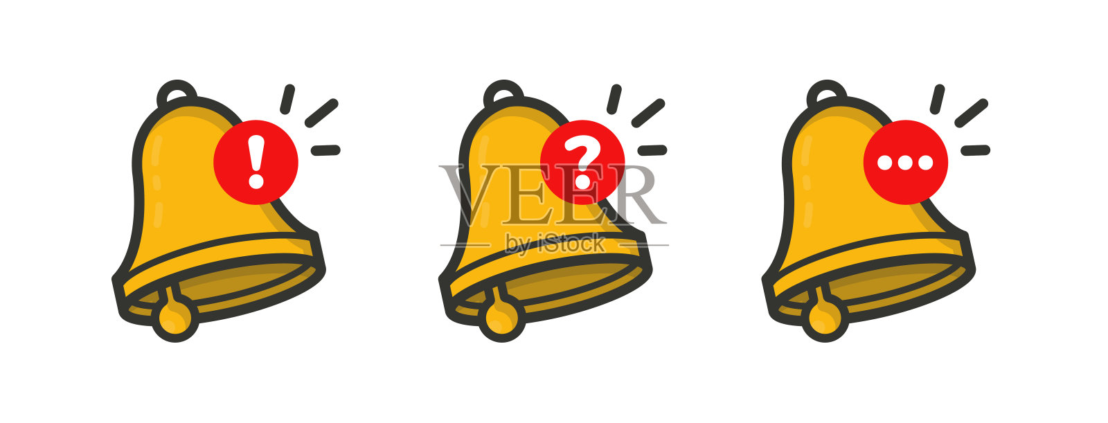 带有点的铃声通知警报插画图片素材