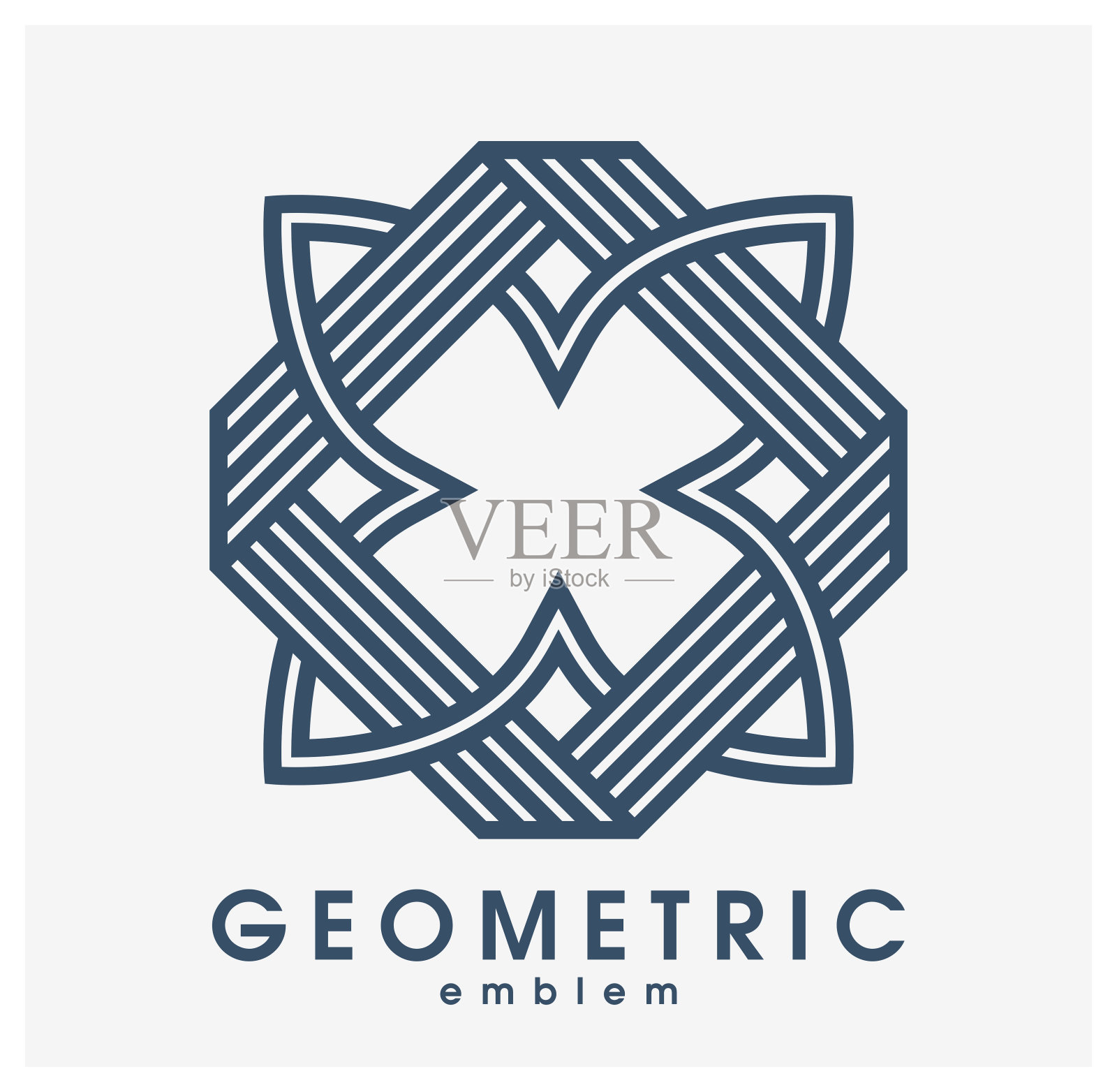 抽象几何花矢量符号孤立在白色，线条艺术几何形状的标志或图标，最适合精品或化妆品或酒店或水疗中心或珠宝的标志。设计元素图片