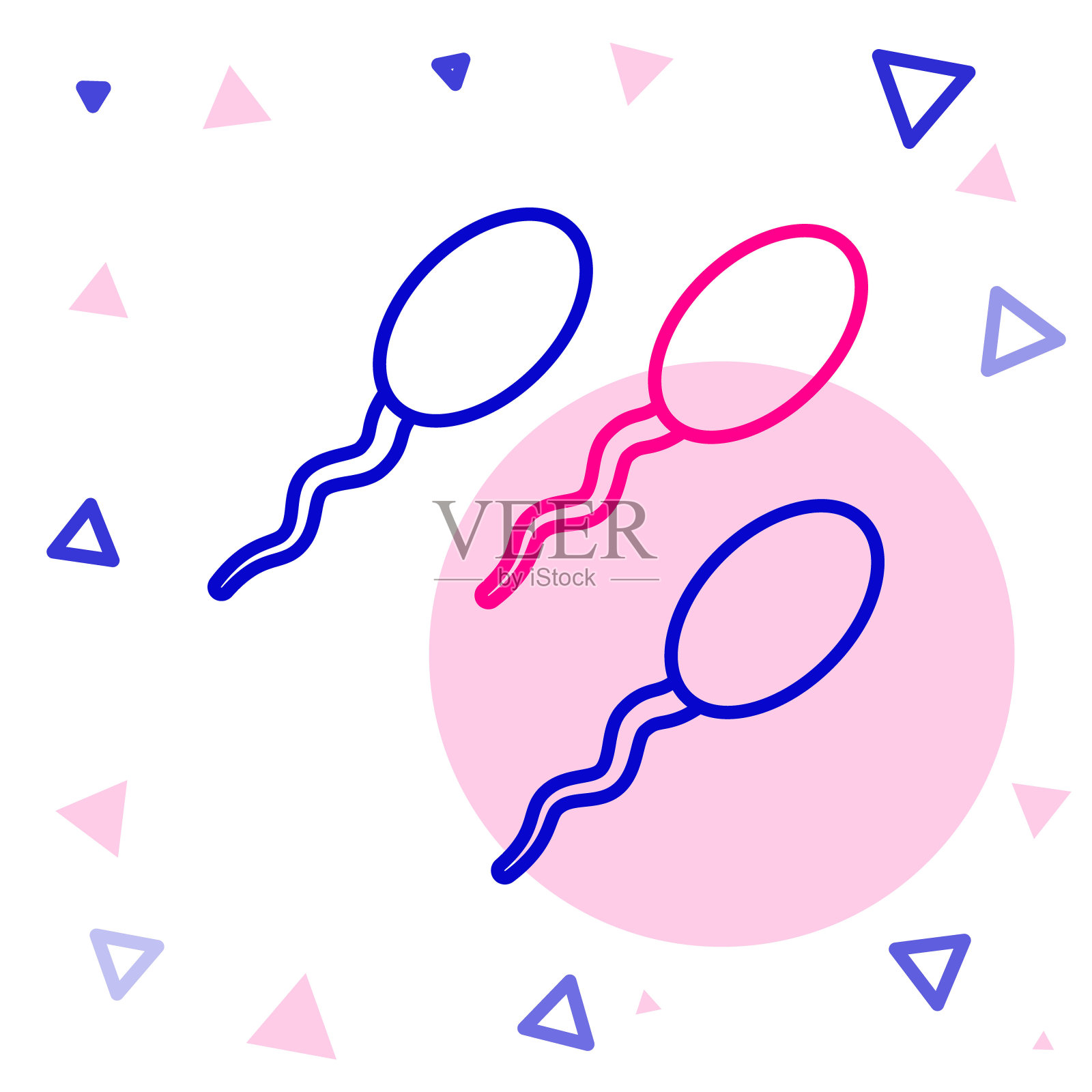 行精子图标孤立在白色背景上。色彩斑斓的轮廓的概念。向量插画图片素材