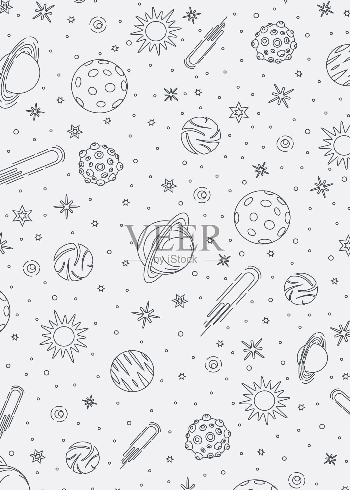 有不同行星的外太空。背景。样本。插画图片素材