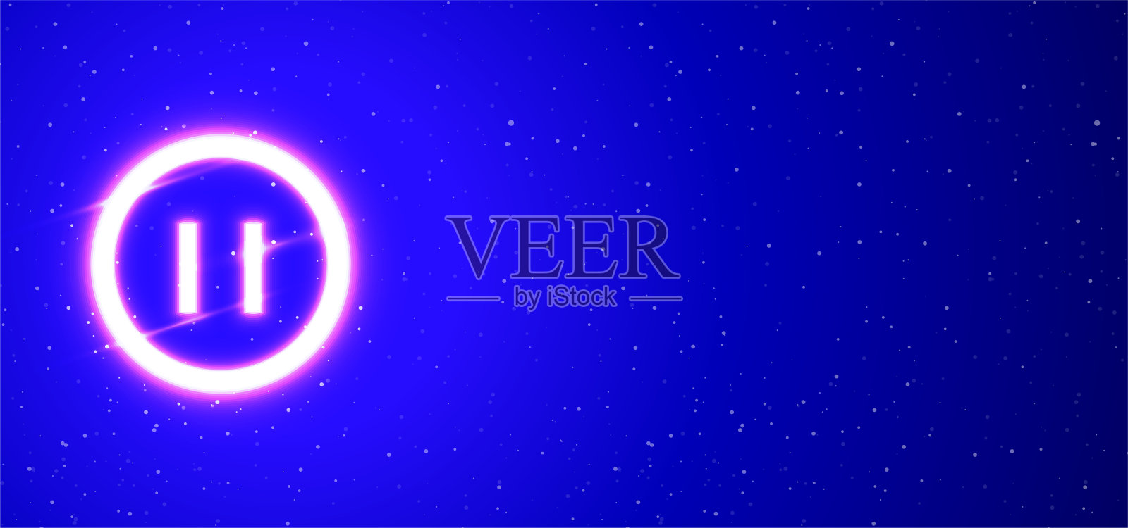 特别收集霓虹灯停止按钮。上传唯一的超级发光霓虹断点视频符号矢量。插画图片素材