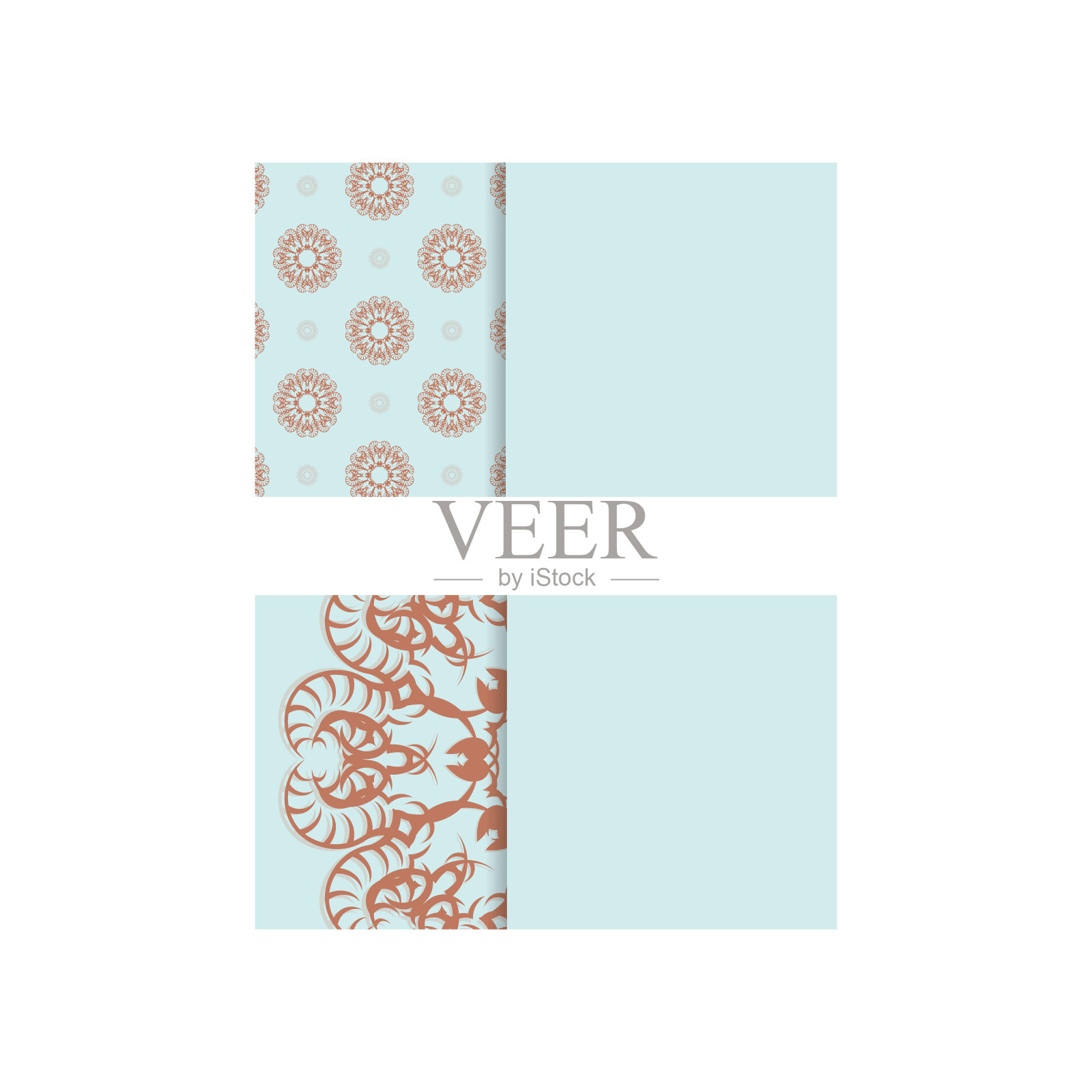 抽象的珊瑚图案海蓝色名片适合您的个性。插画图片素材