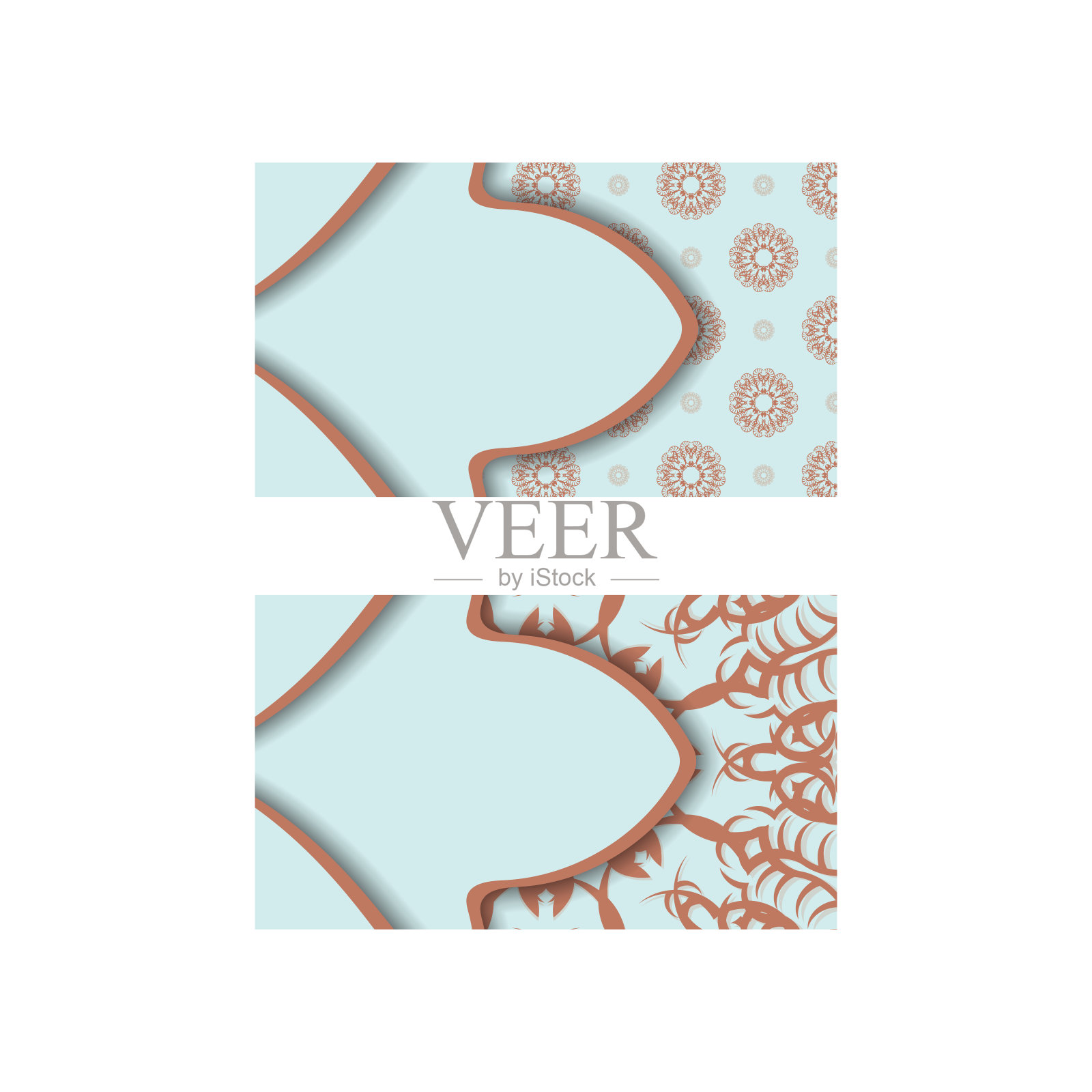 名片在海蓝宝石颜色与复古珊瑚装饰为您的业务。插画图片素材