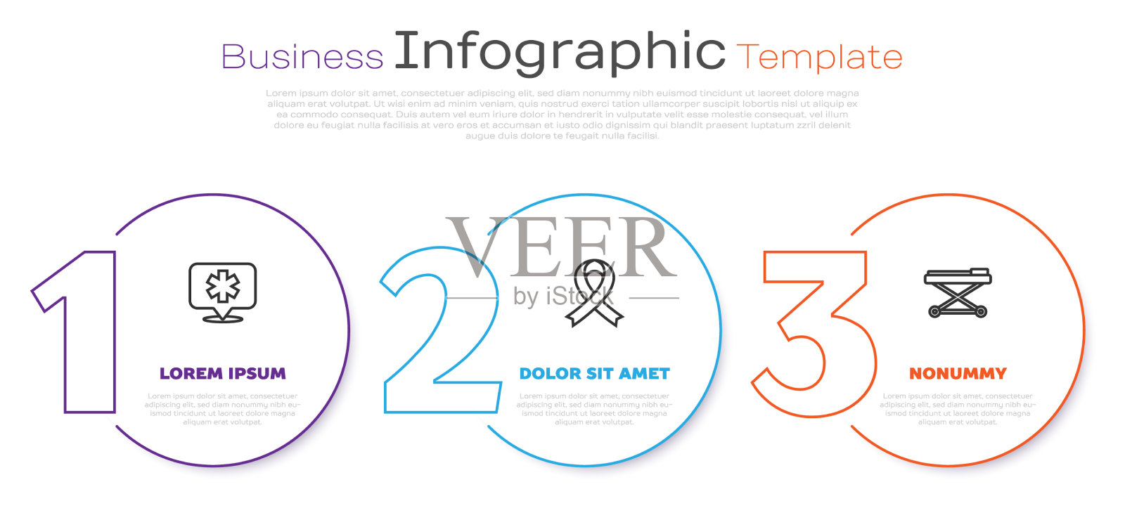 设置线上定位和医院意识彩带插画图片素材