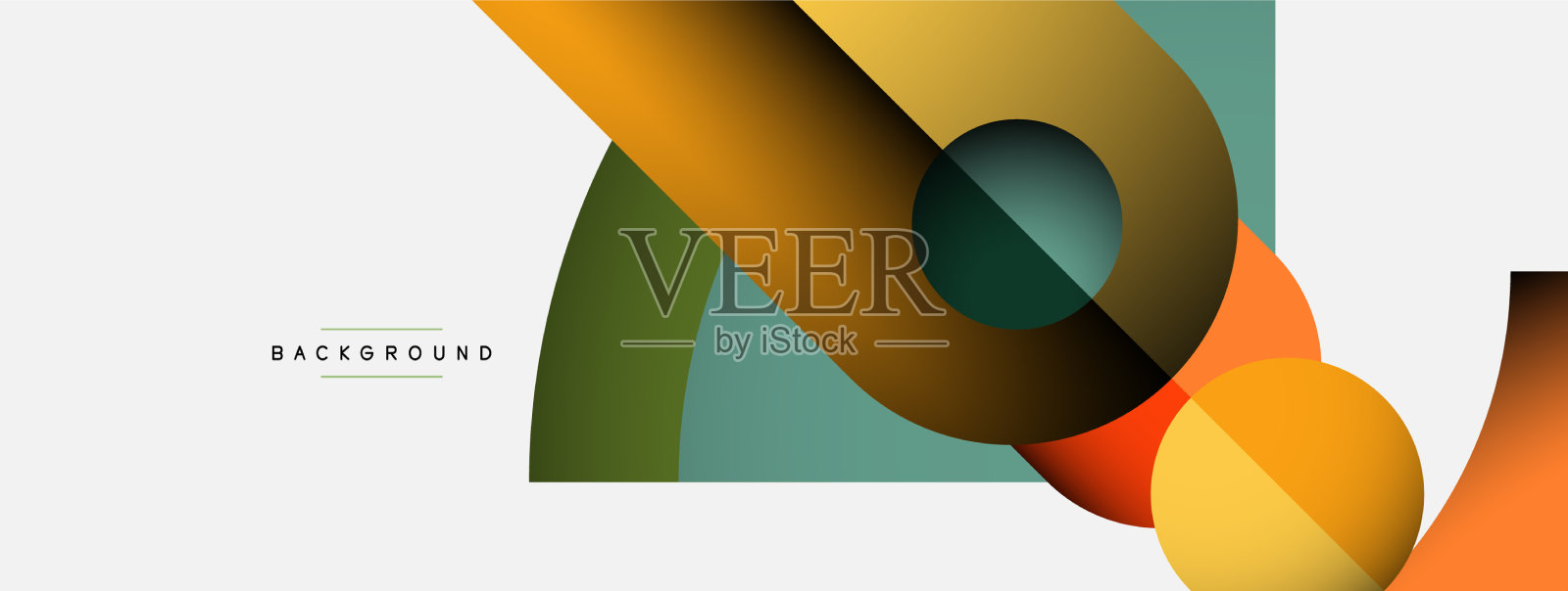 时尚的形状，颜色，最小的设计组成插画图片素材