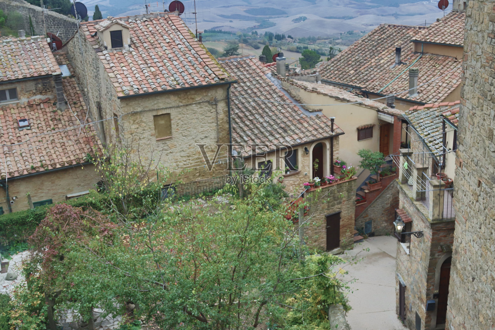 Volteraa比萨意大利历史建筑和住宅照片摄影图片