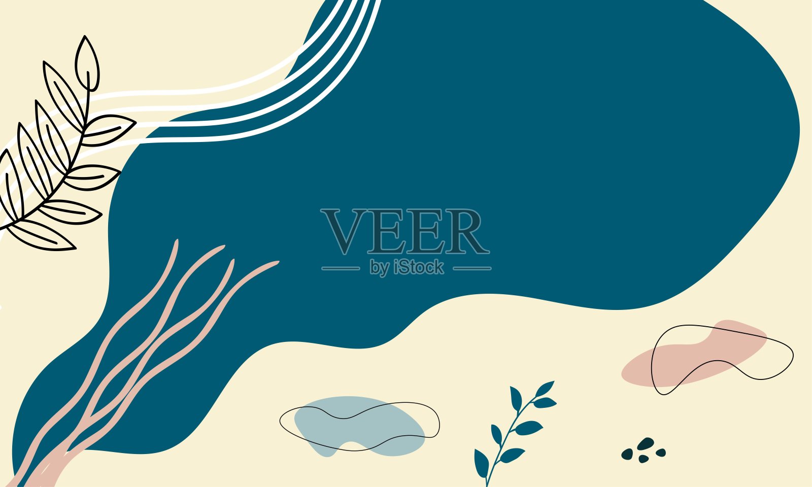 抽象手绘热带背景插画图片素材