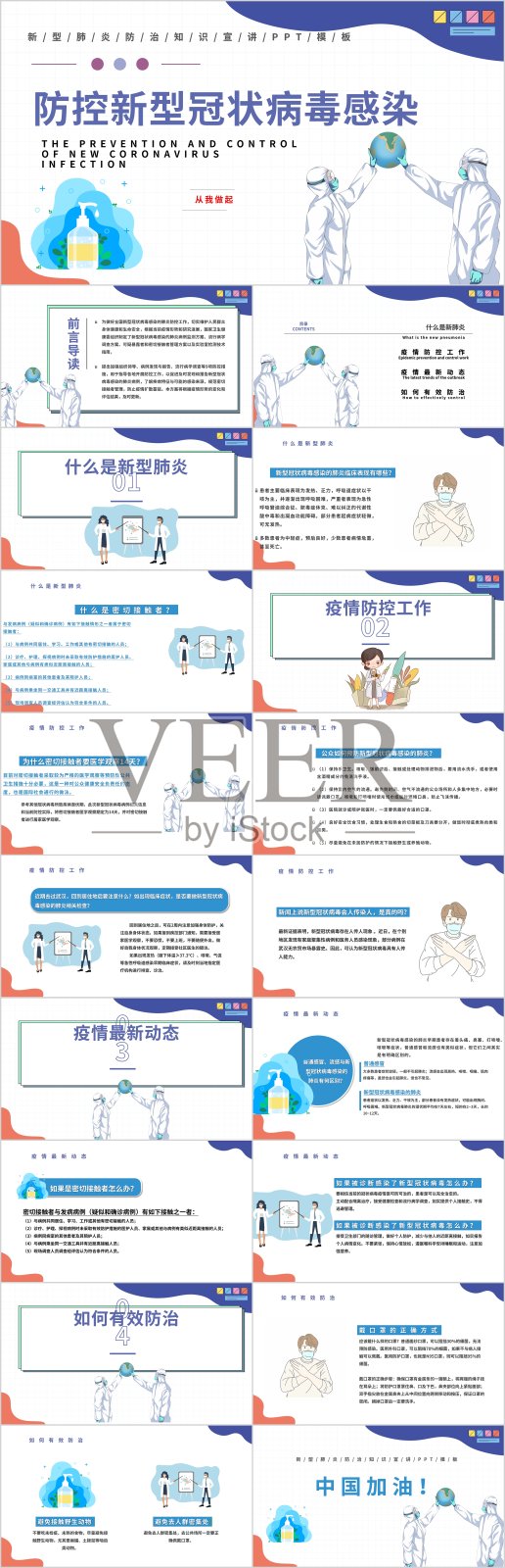 防控新型冠状病毒感染ppt模板设计模板素材
