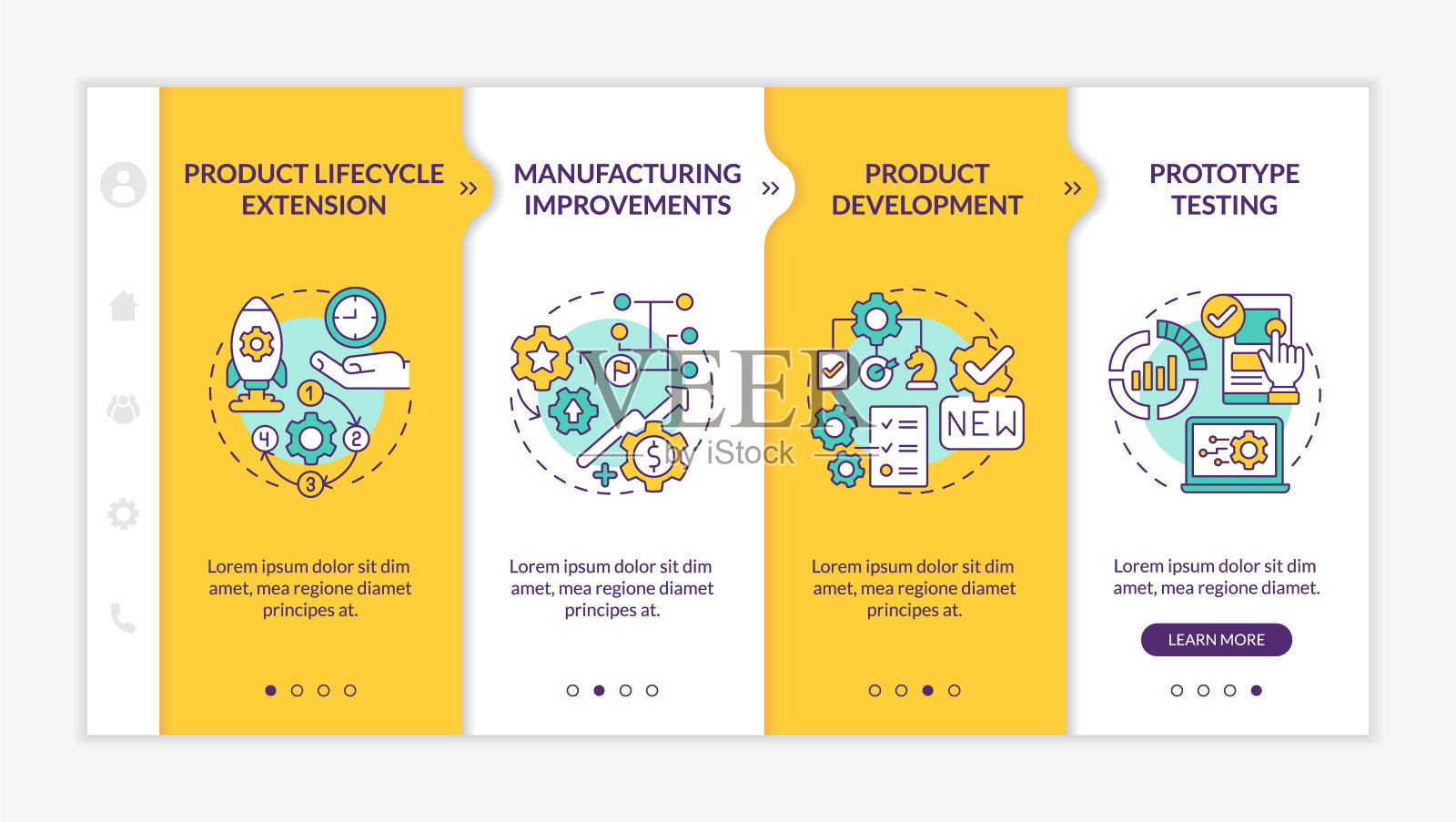 数字孪生应用程序黄色登板模板插画图片素材