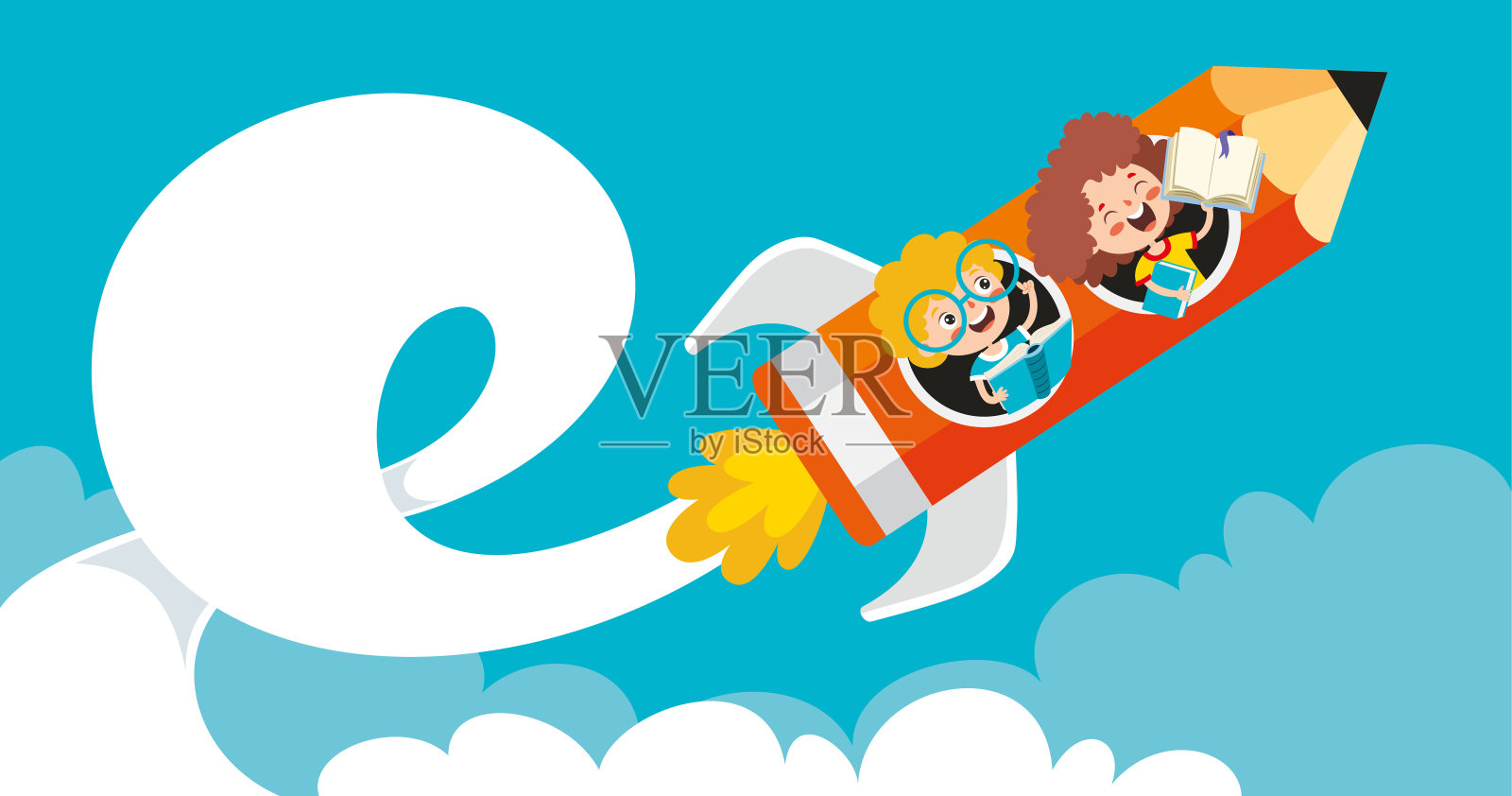 卡通形象教育理念插画图片素材