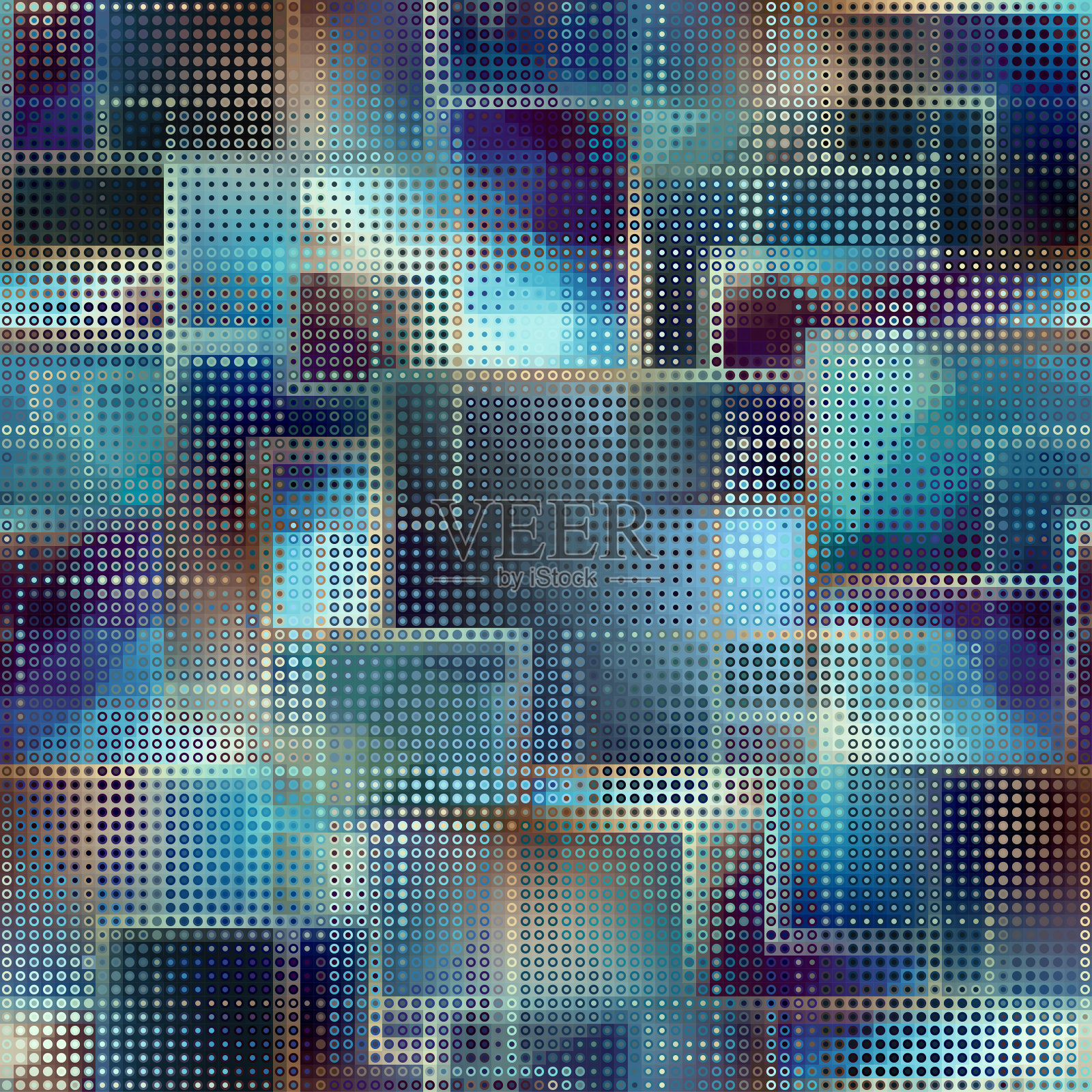 几何抽象模式。无缝圆点背景。插画图片素材