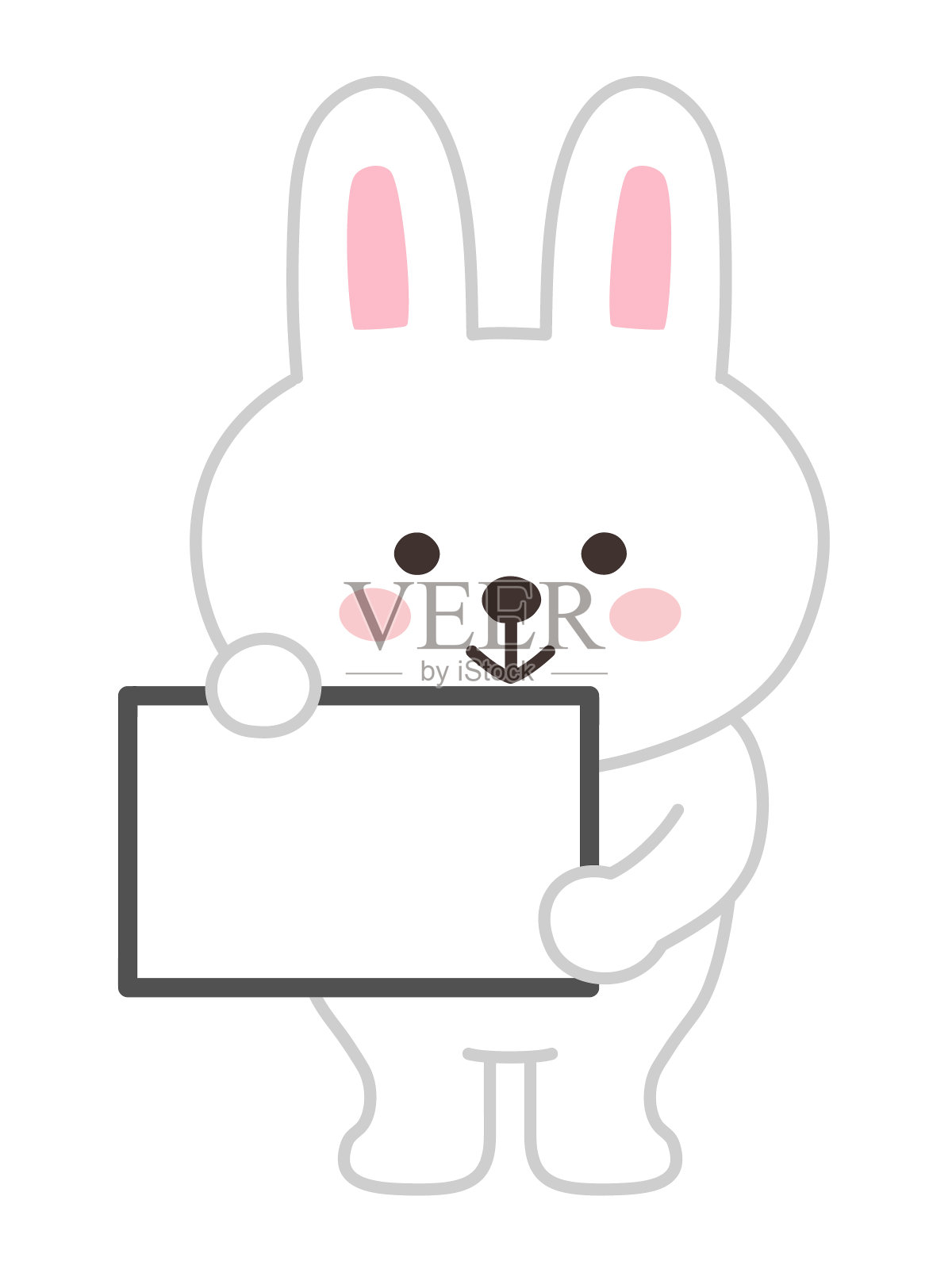 兔子的手势是空白的。插画图片素材