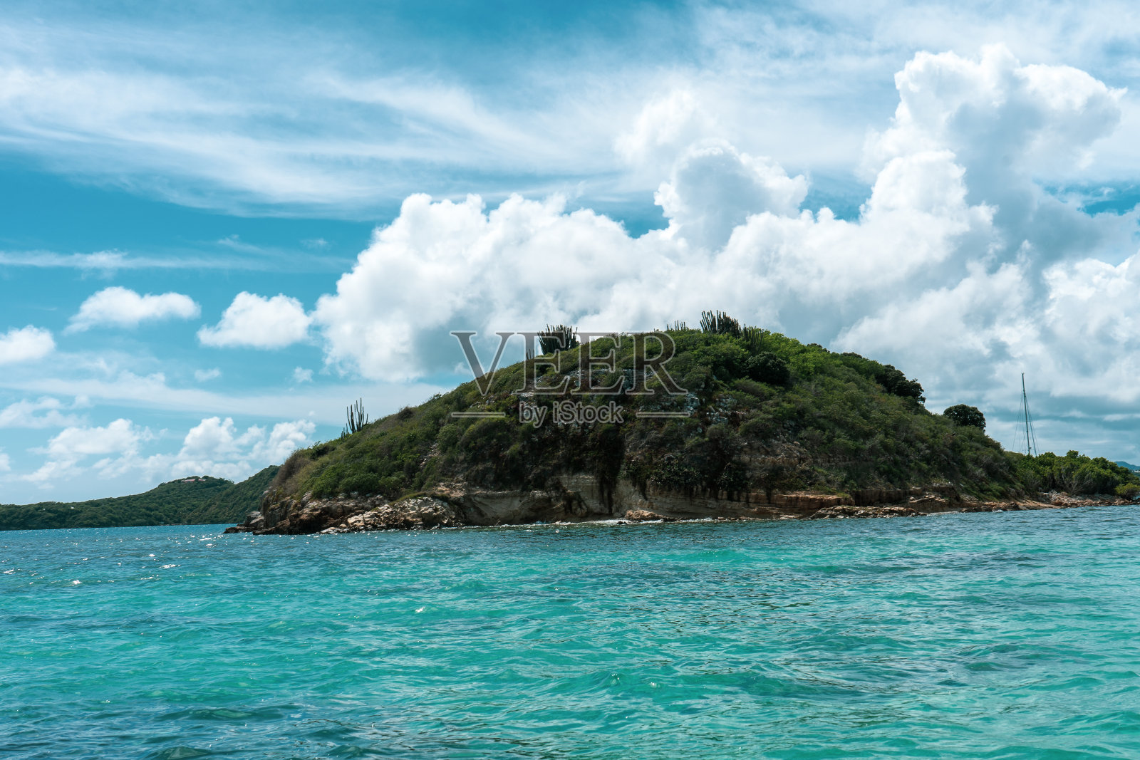 绿色的岛,安提瓜照片摄影图片