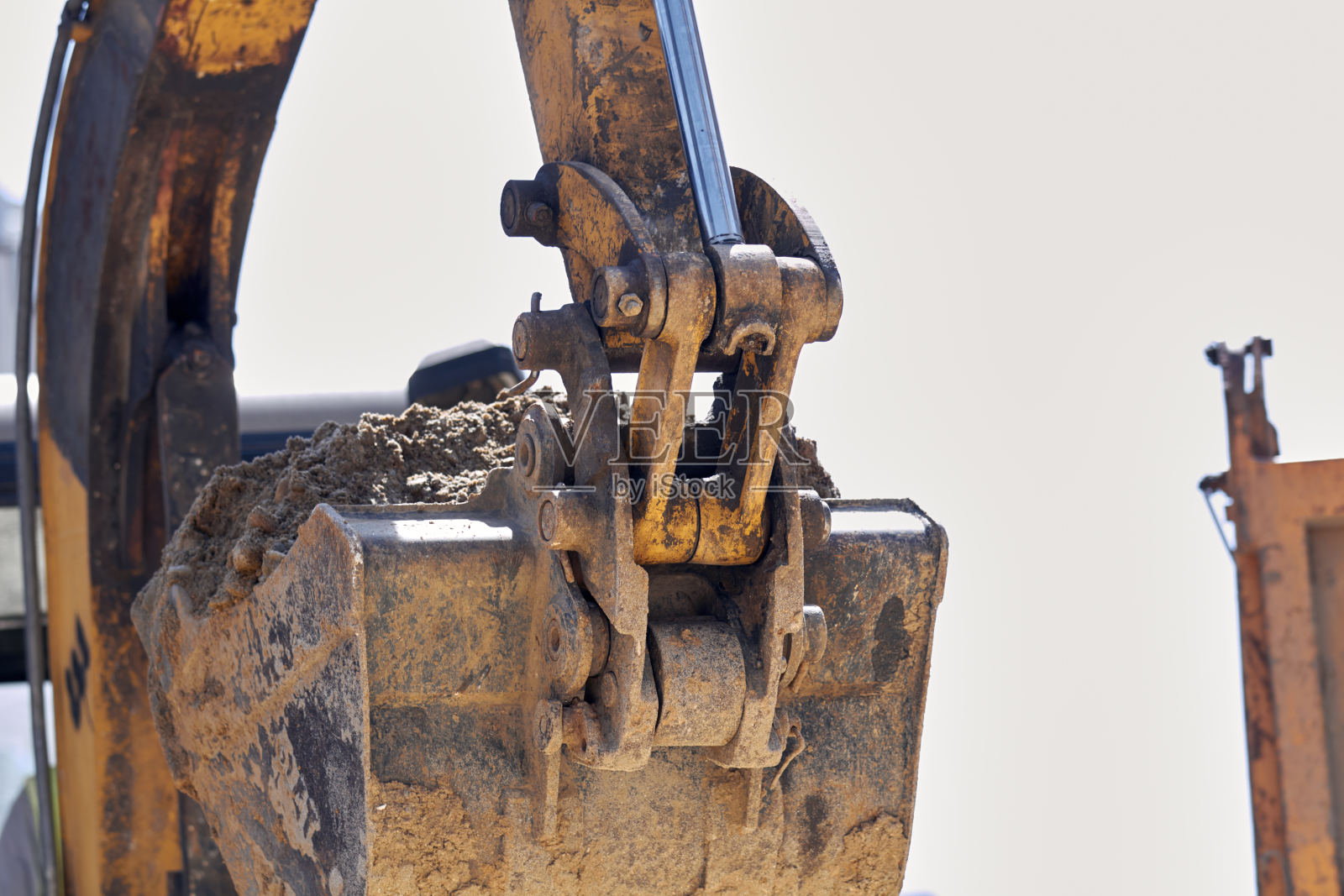 公共场所改造户外重型施工机械。照片摄影图片