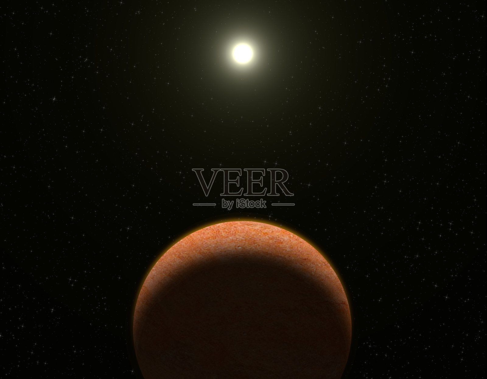 太空场景-行星和太阳照片摄影图片