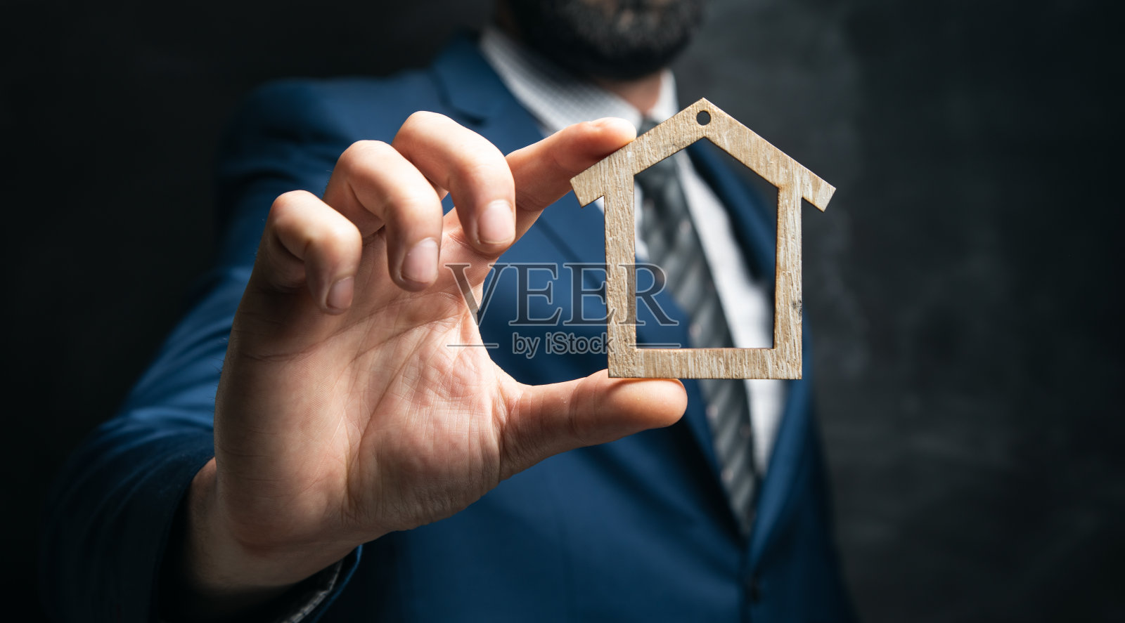 拥有房子的商人照片摄影图片