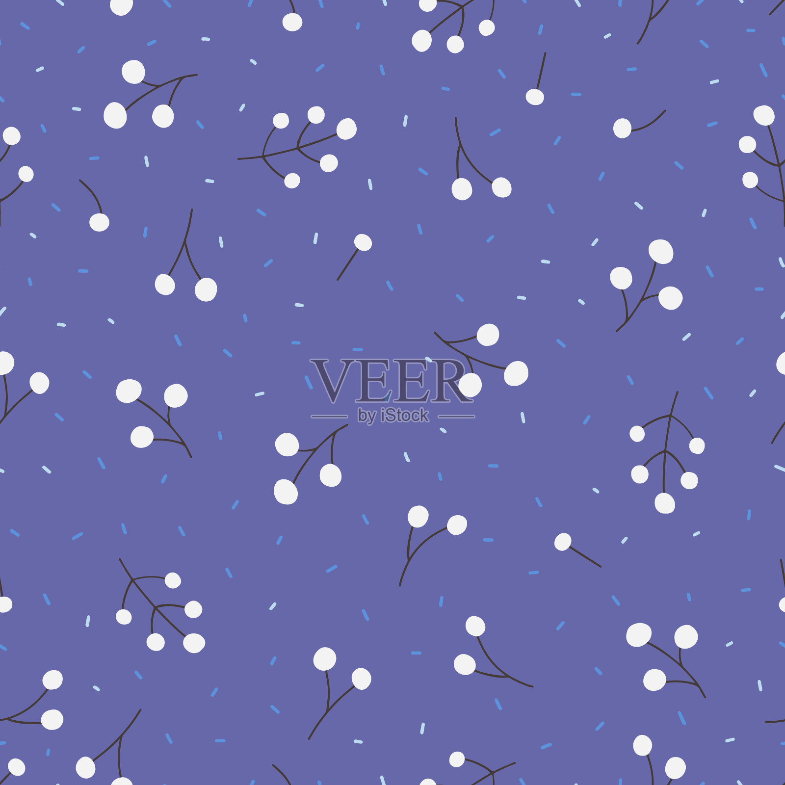 观赏植物无缝图案。插画图片素材