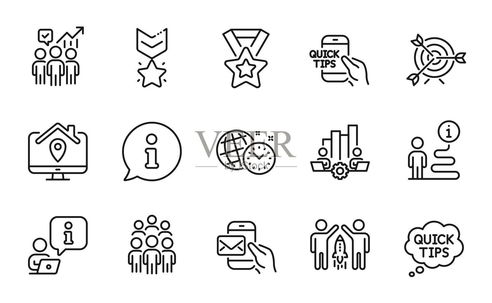 教育的图标集。包括图标作为教育，伙伴关系，工作在家。向量图标素材