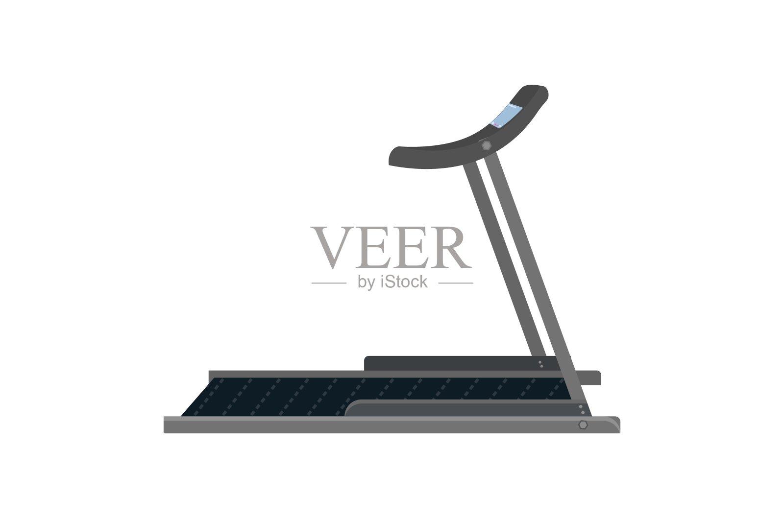 数字控制的跑步机。现代有氧训练器运动跑步积极锻炼设计元素图片